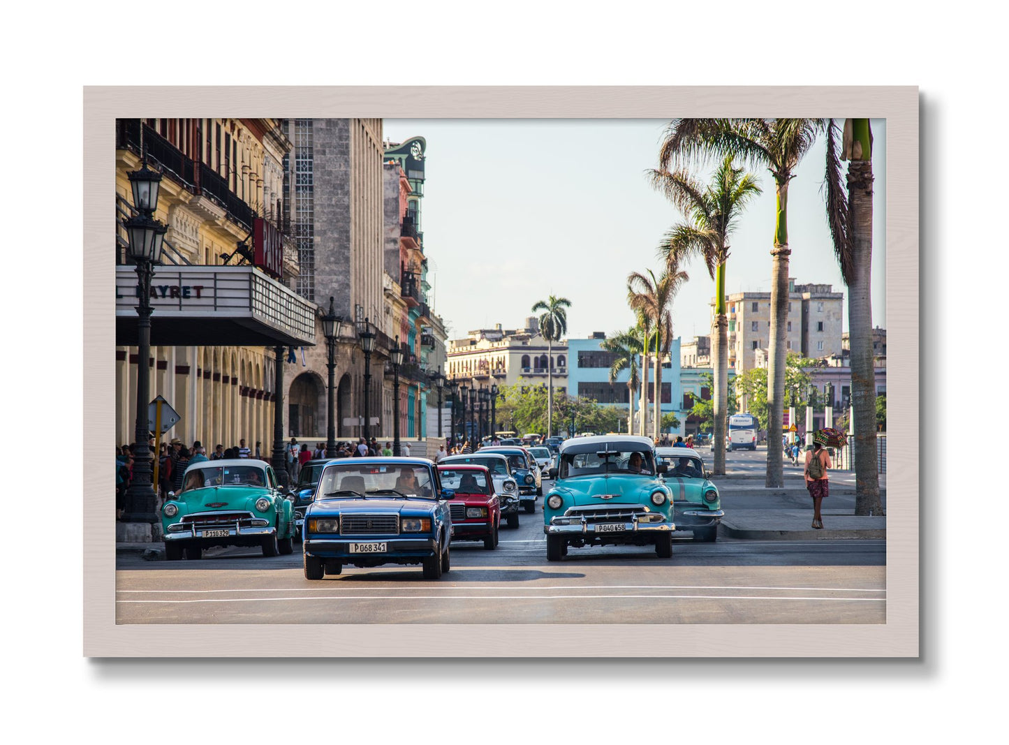 Framed photograph of Havana by Dylan Ozanich, White Maple frame, Full Bleed