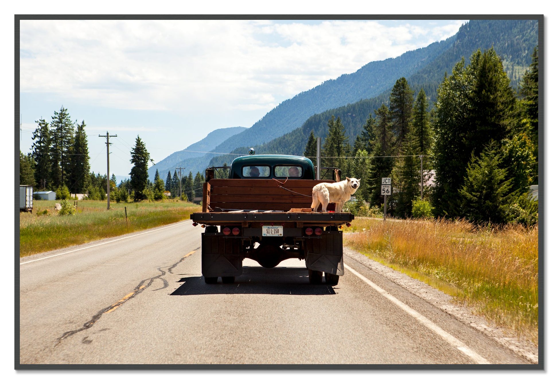 Heading To Town by Dylan Ozanich, 48×72 Full Bleed Print in a Grey frame