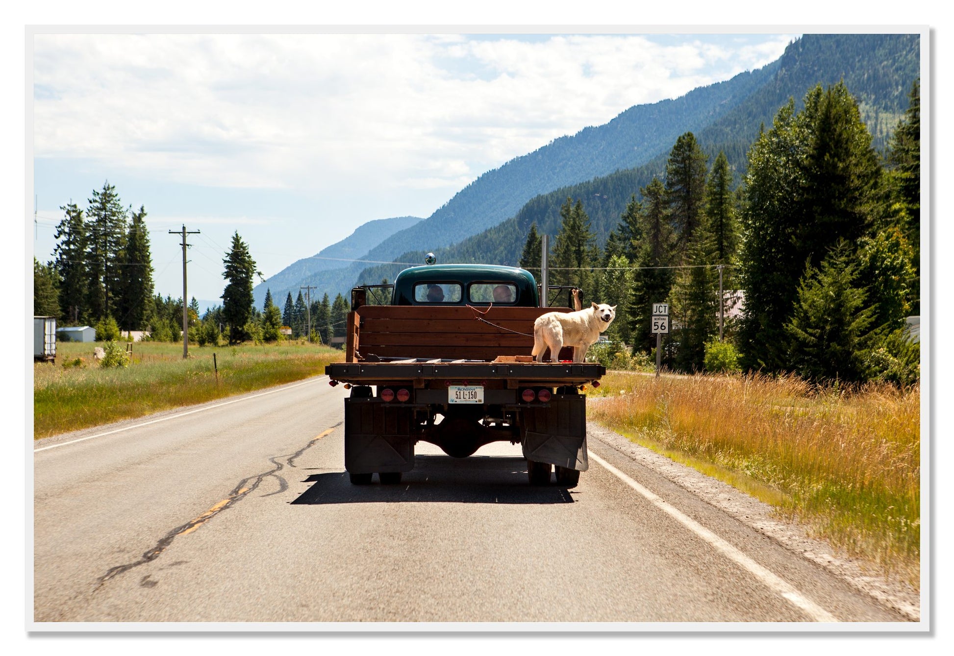 Heading To Town by Dylan Ozanich, 48×72 Full Bleed Print in a White frame