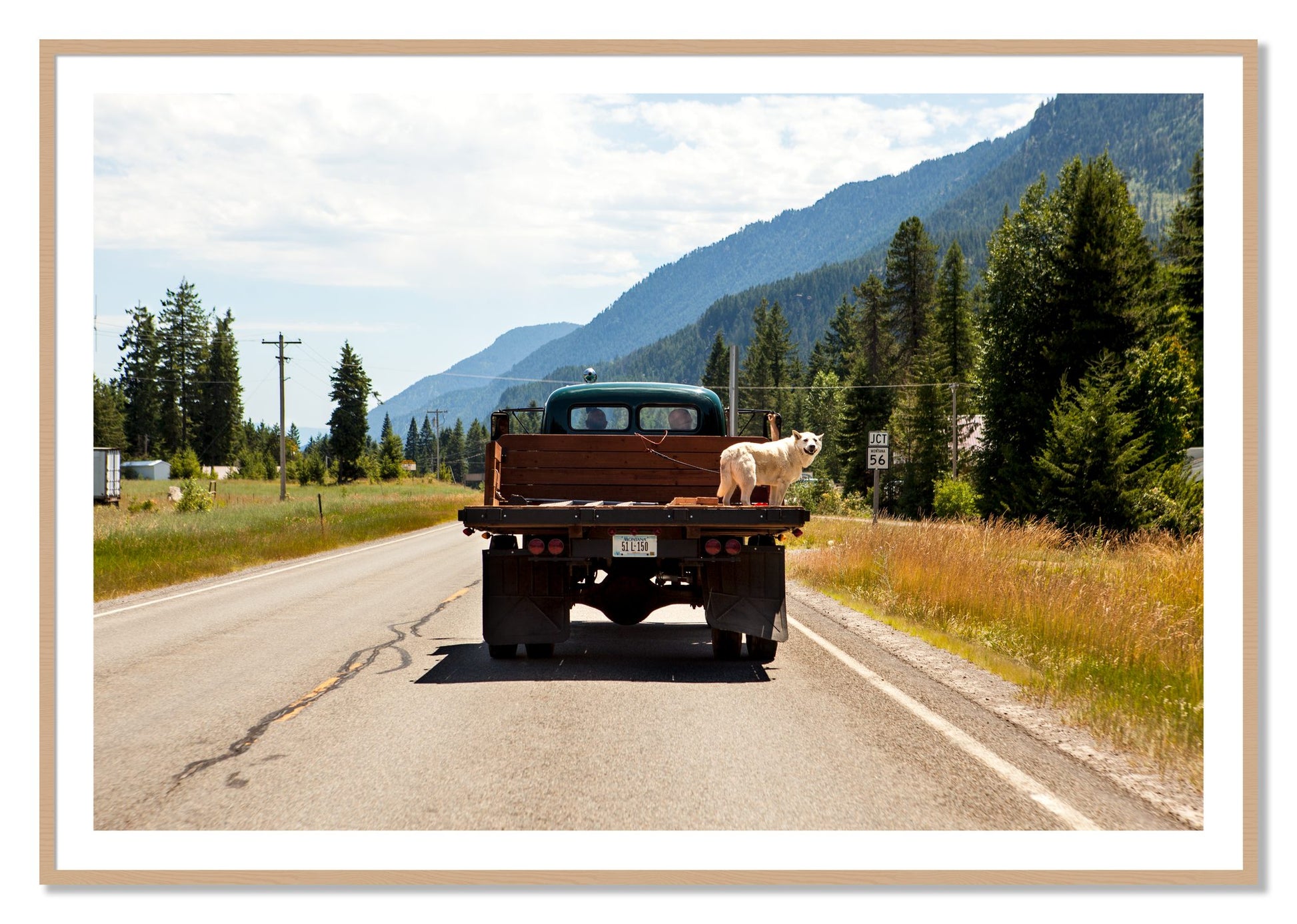 Framed photograph of Heading To Town by Dylan Ozanich, Oak frame, Borders