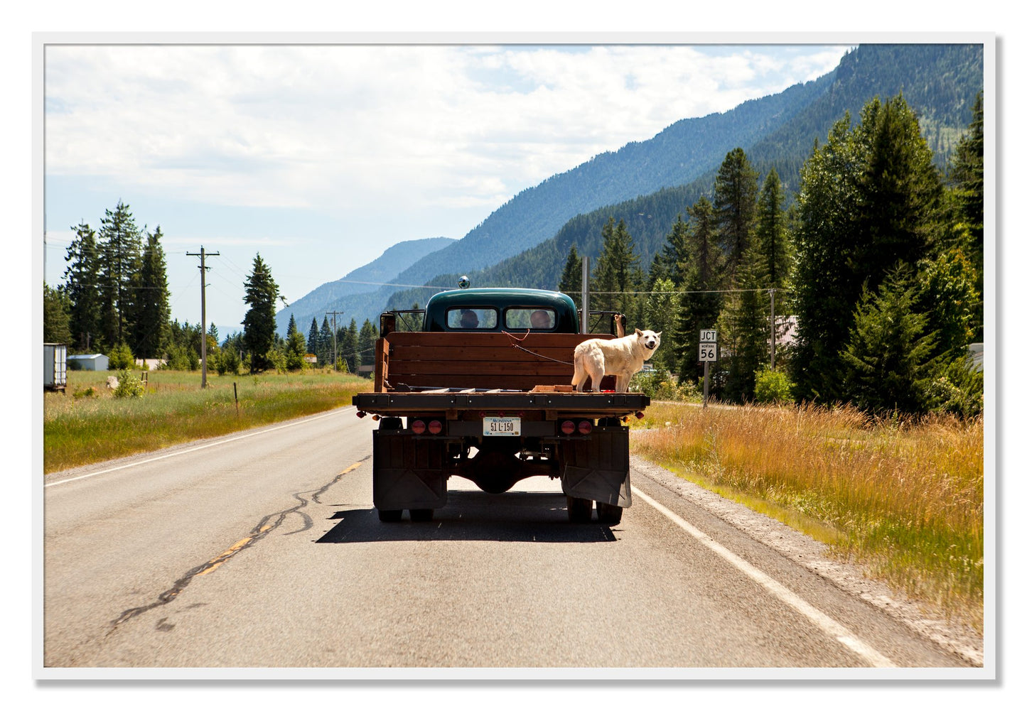 Framed photograph of Heading To Town by Dylan Ozanich, White frame, Full Bleed