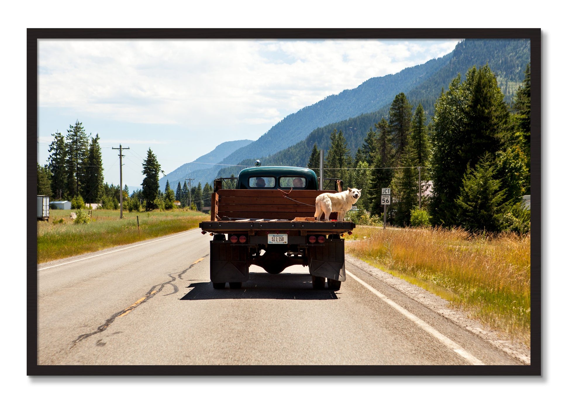 Framed photograph of Heading To Town by Dylan Ozanich, Black Walnut frame, Full Bleed