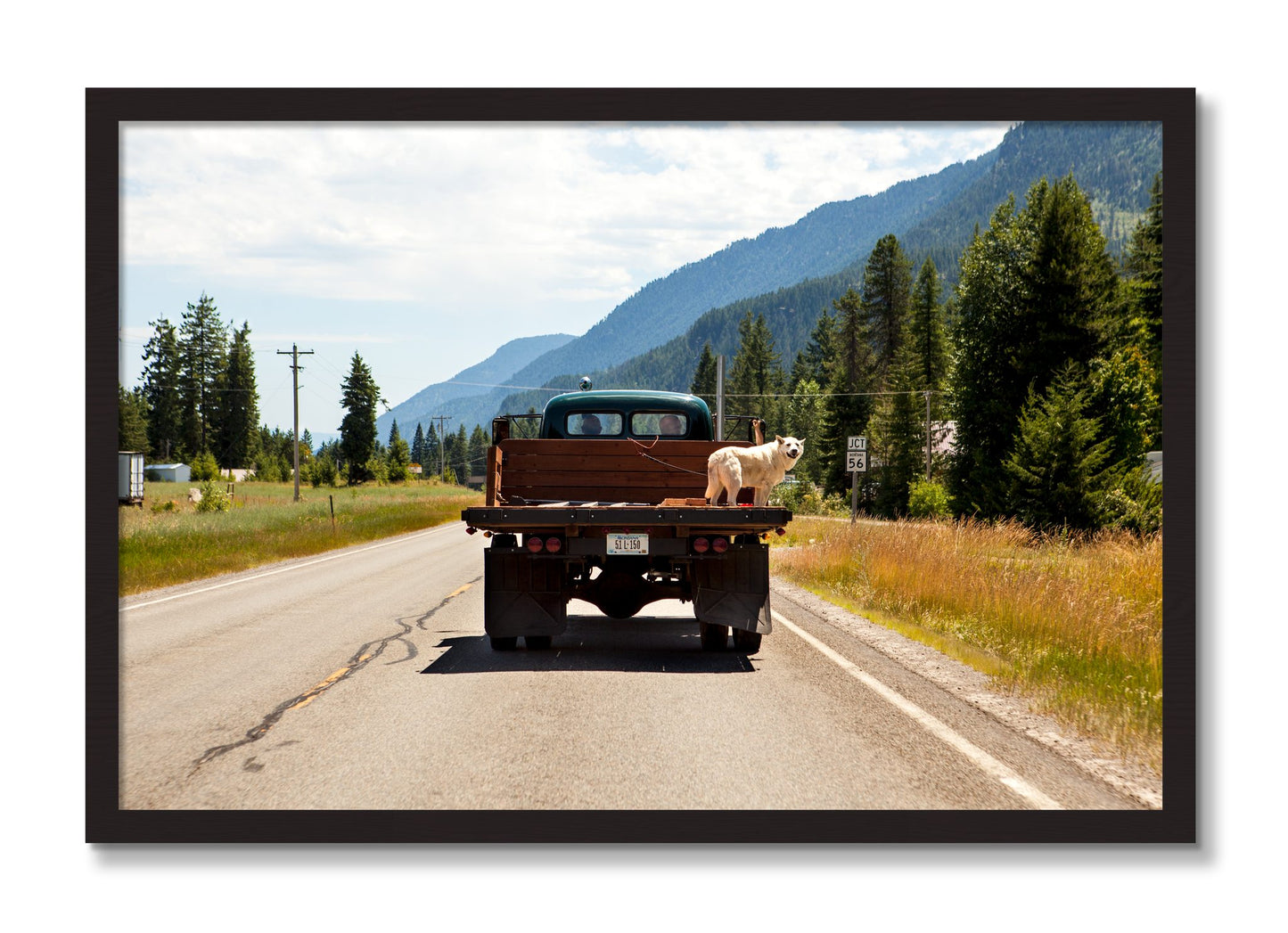 Framed photograph of Heading To Town by Dylan Ozanich, Black Walnut frame, Full Bleed