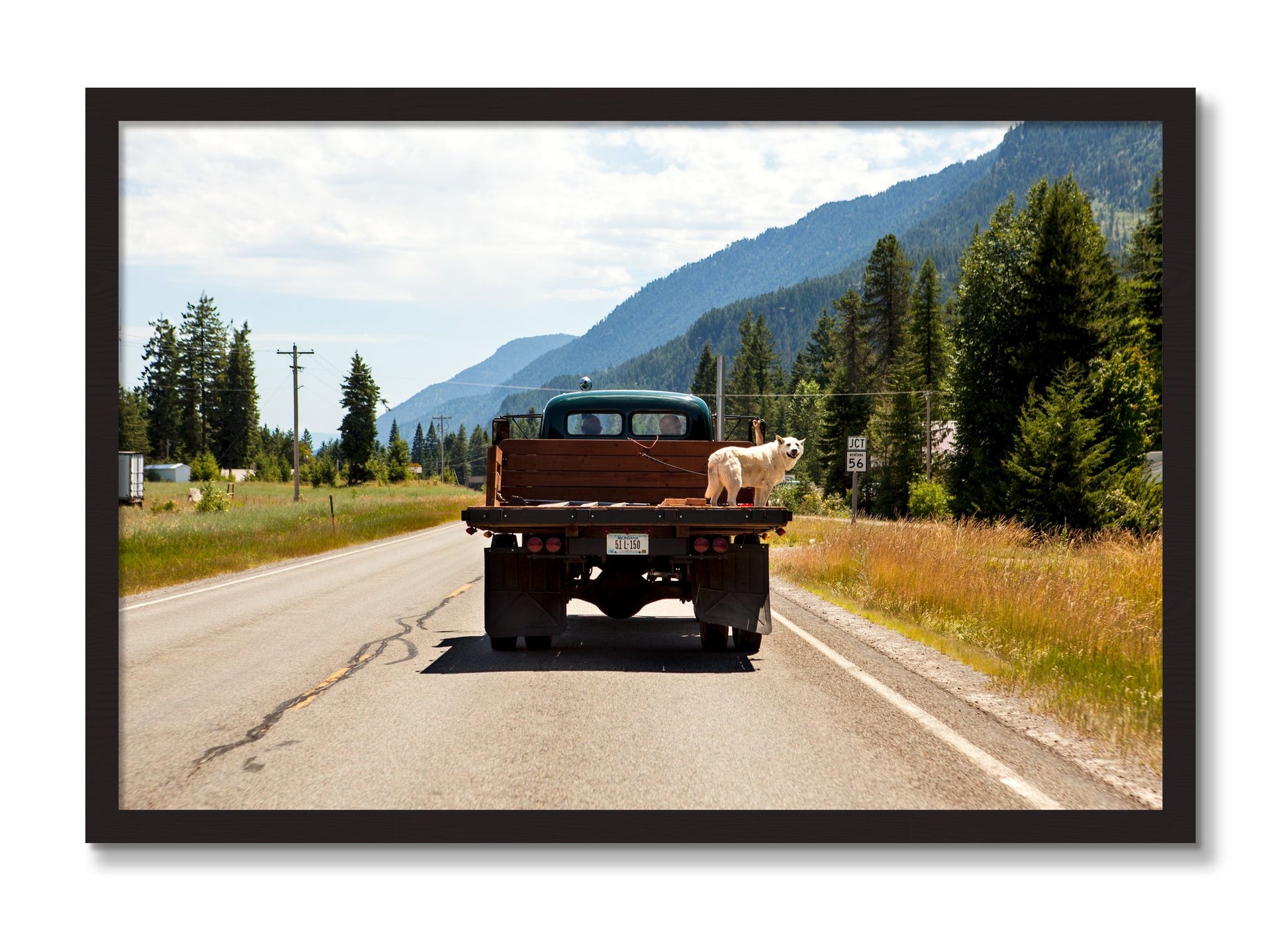Framed photograph of Heading To Town by Dylan Ozanich, Black Walnut frame, Full Bleed