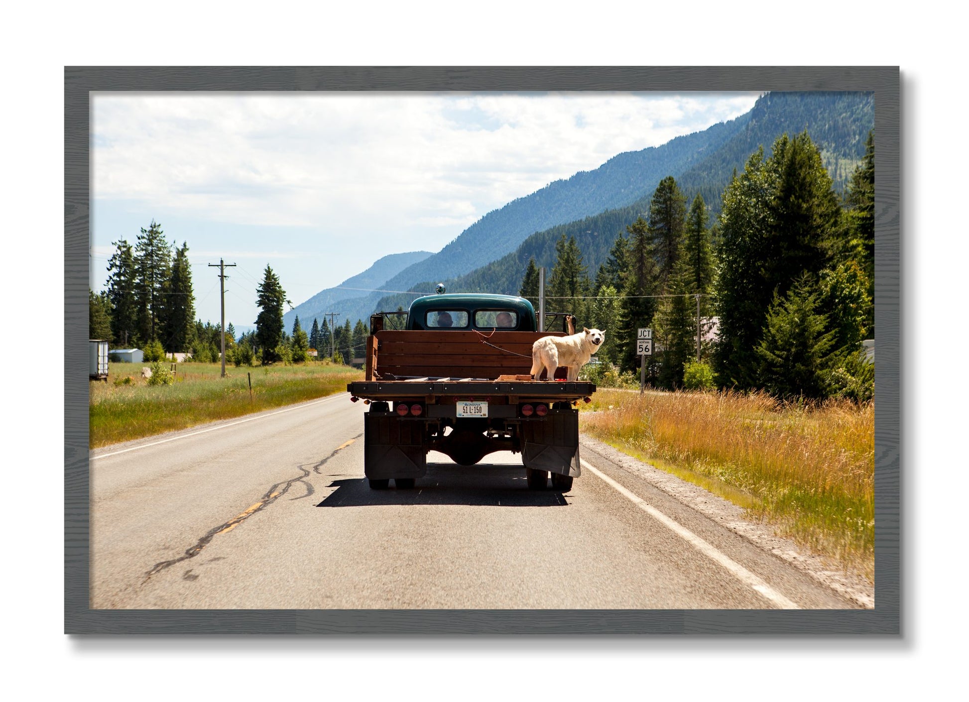 Framed photograph of Heading To Town by Dylan Ozanich, Grey frame, Full Bleed