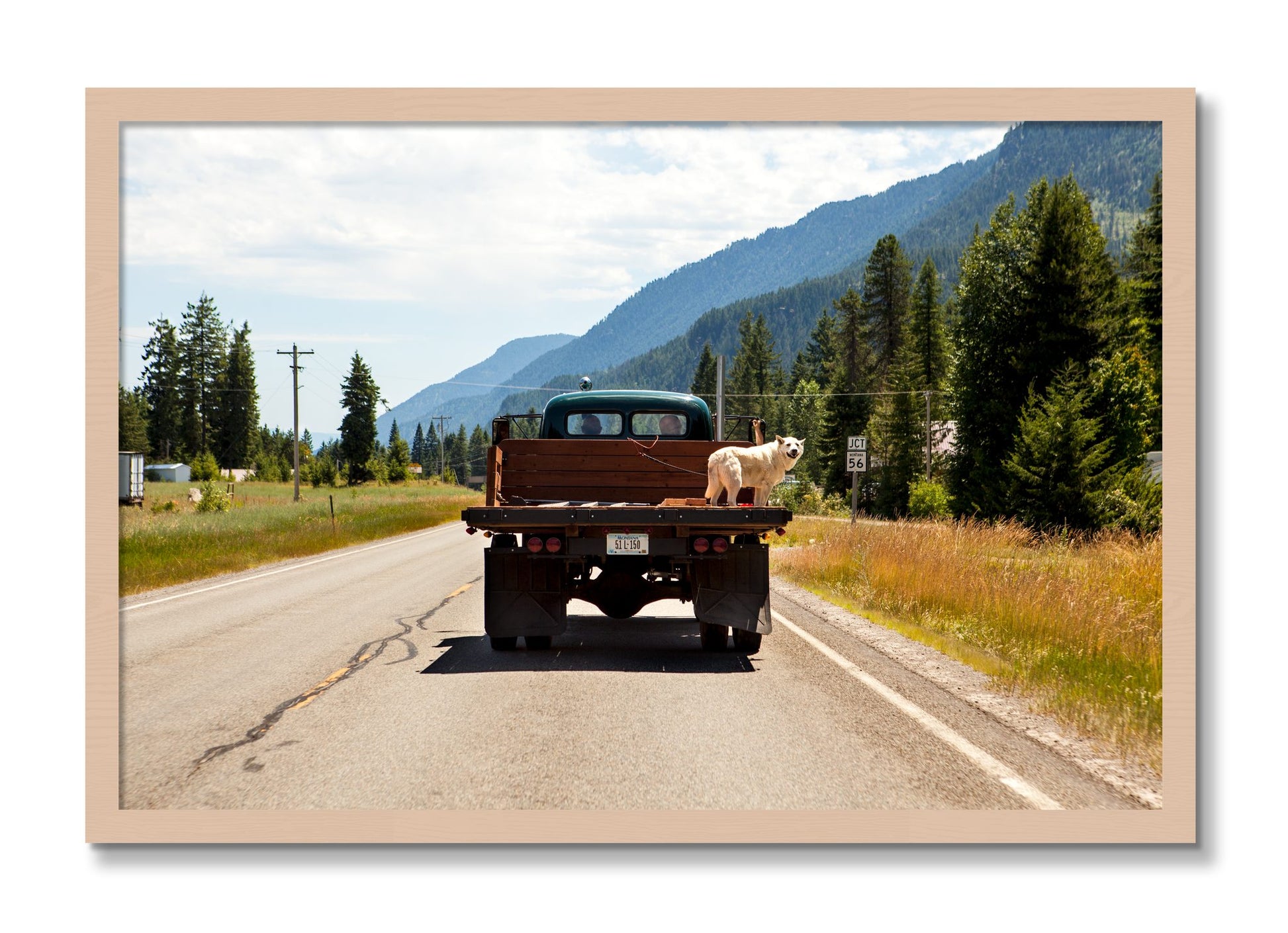 Framed photograph of Heading To Town by Dylan Ozanich, Maple frame, Full Bleed