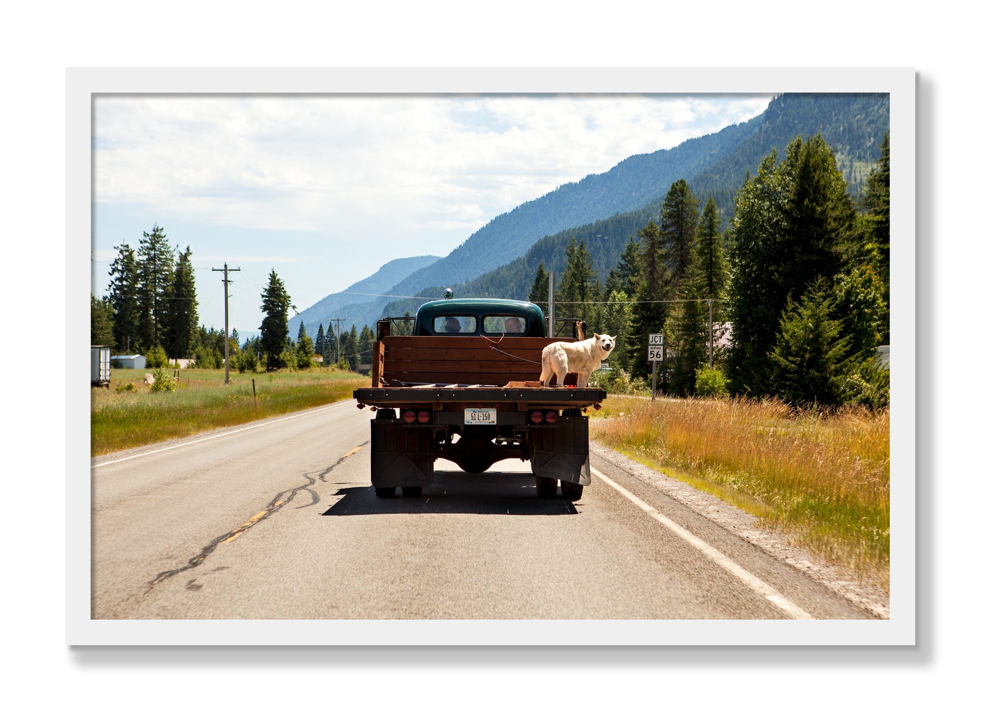 Framed photograph of Heading To Town by Dylan Ozanich, White frame, Full Bleed