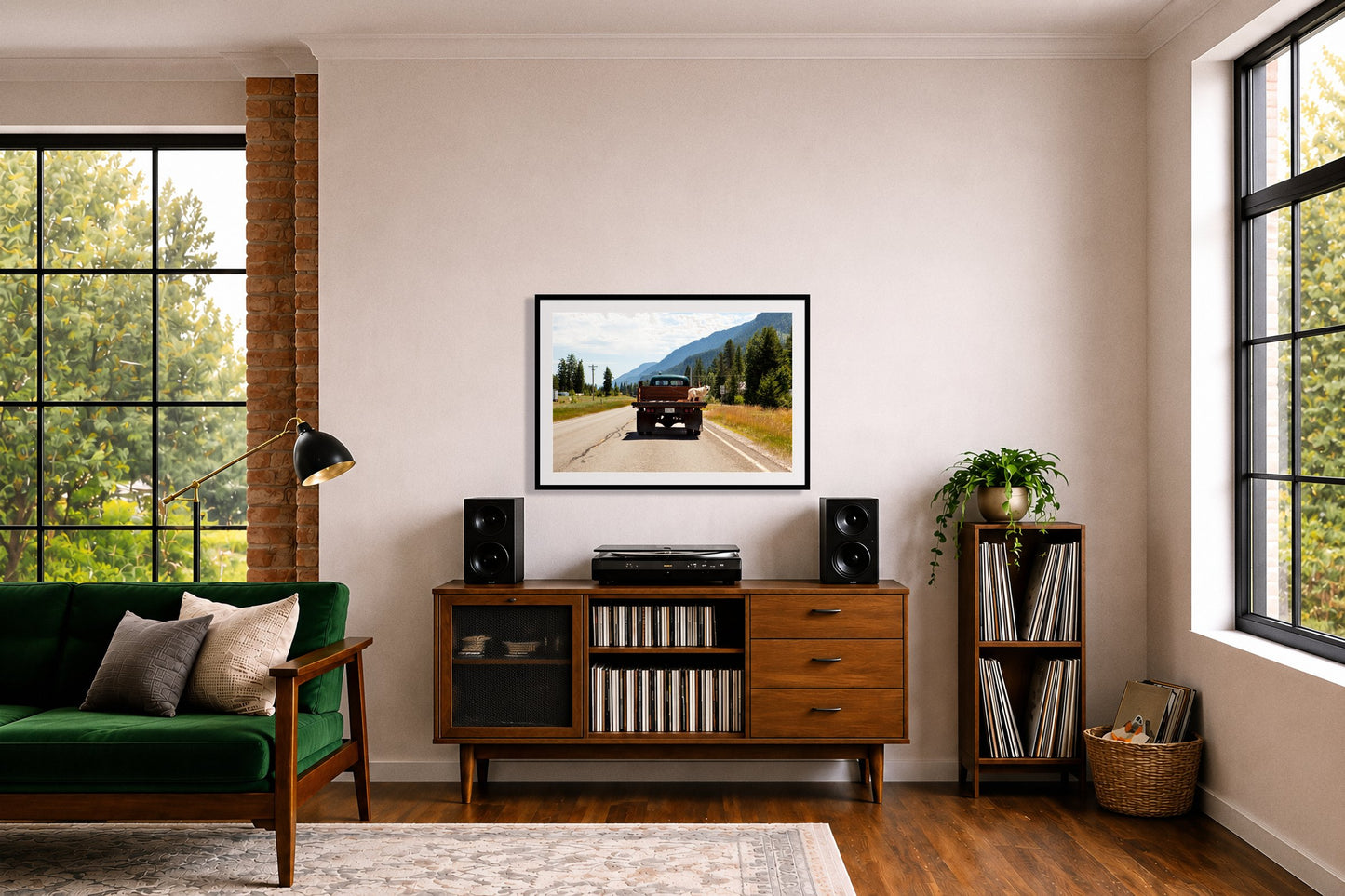 Framed photograph of Heading To Town by Dylan Ozanich displayed on a wall