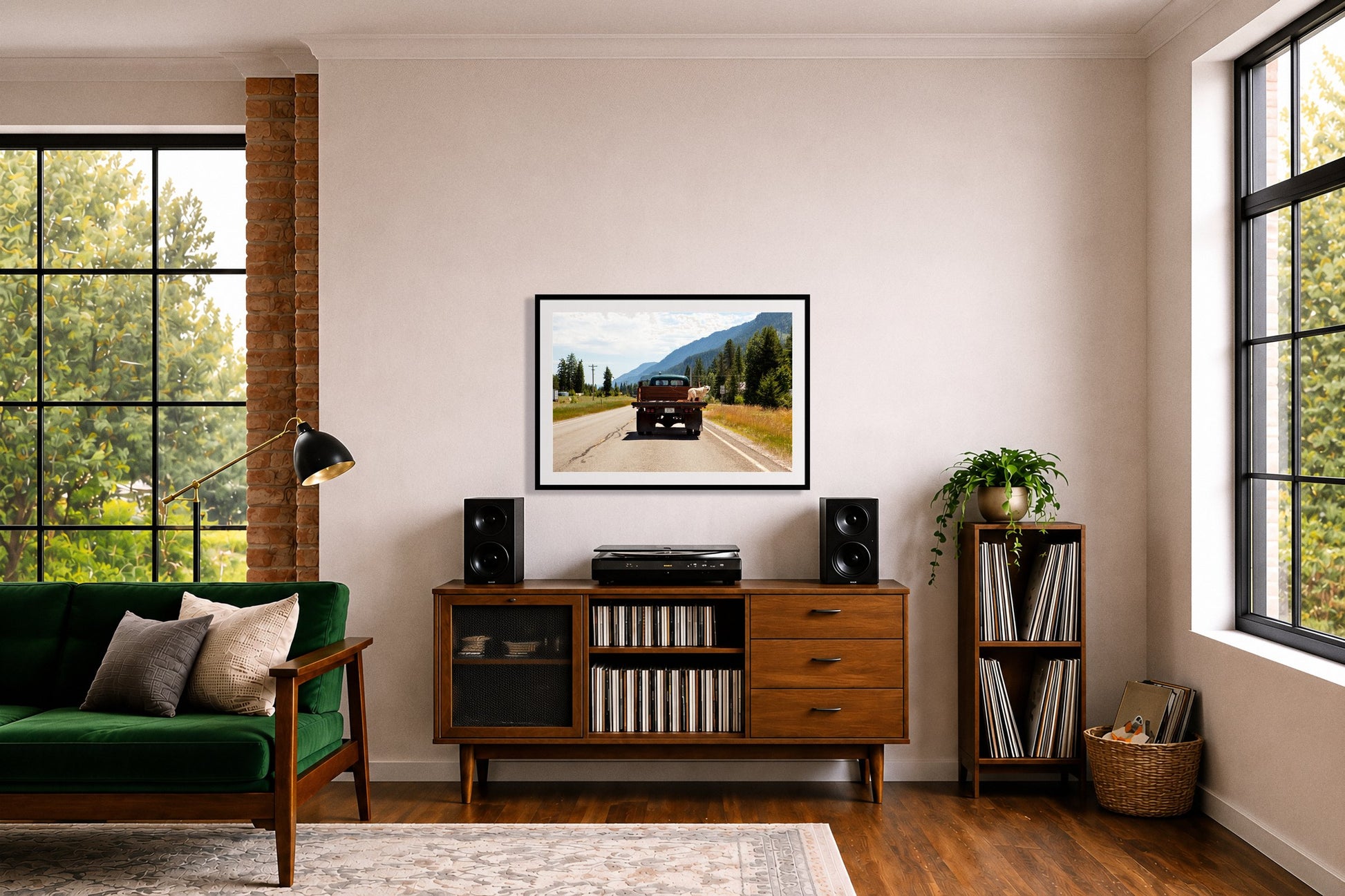 Framed photograph of Heading To Town by Dylan Ozanich displayed on a wall