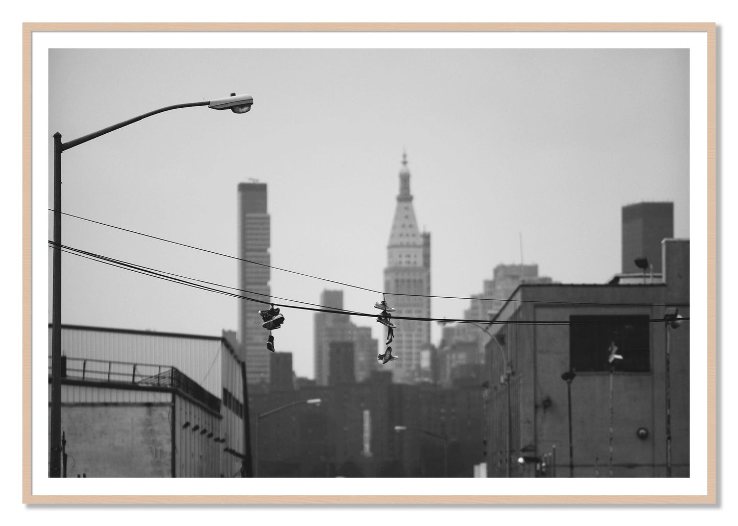 His And Hers by Dylan Ozanich, 48×72 print with a White Border in a Maple frame