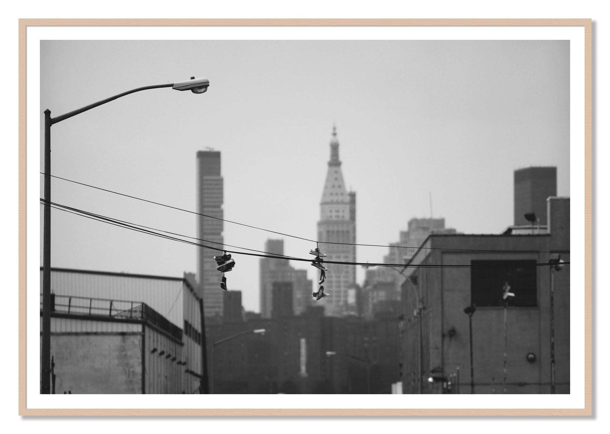 His And Hers by Dylan Ozanich, 48×72 print with a White Border in a Maple frame