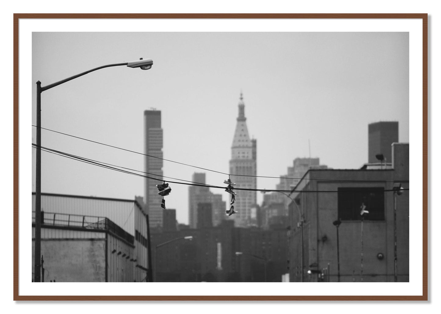 Framed photograph of His And Hers by Dylan Ozanich, Walnut frame, Borders