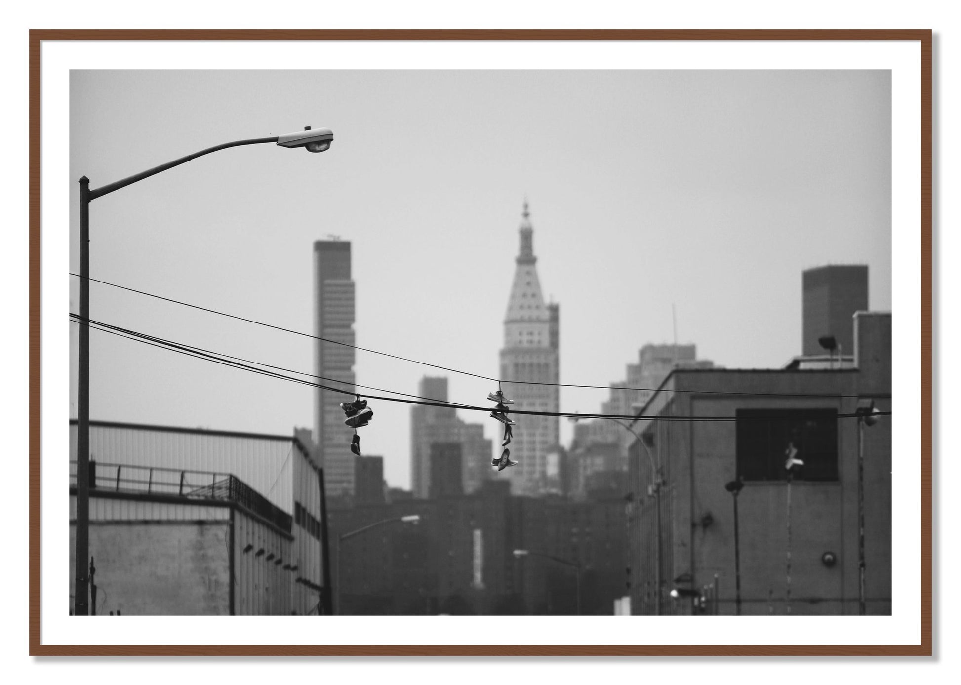 Framed photograph of His And Hers by Dylan Ozanich, Walnut frame, Borders