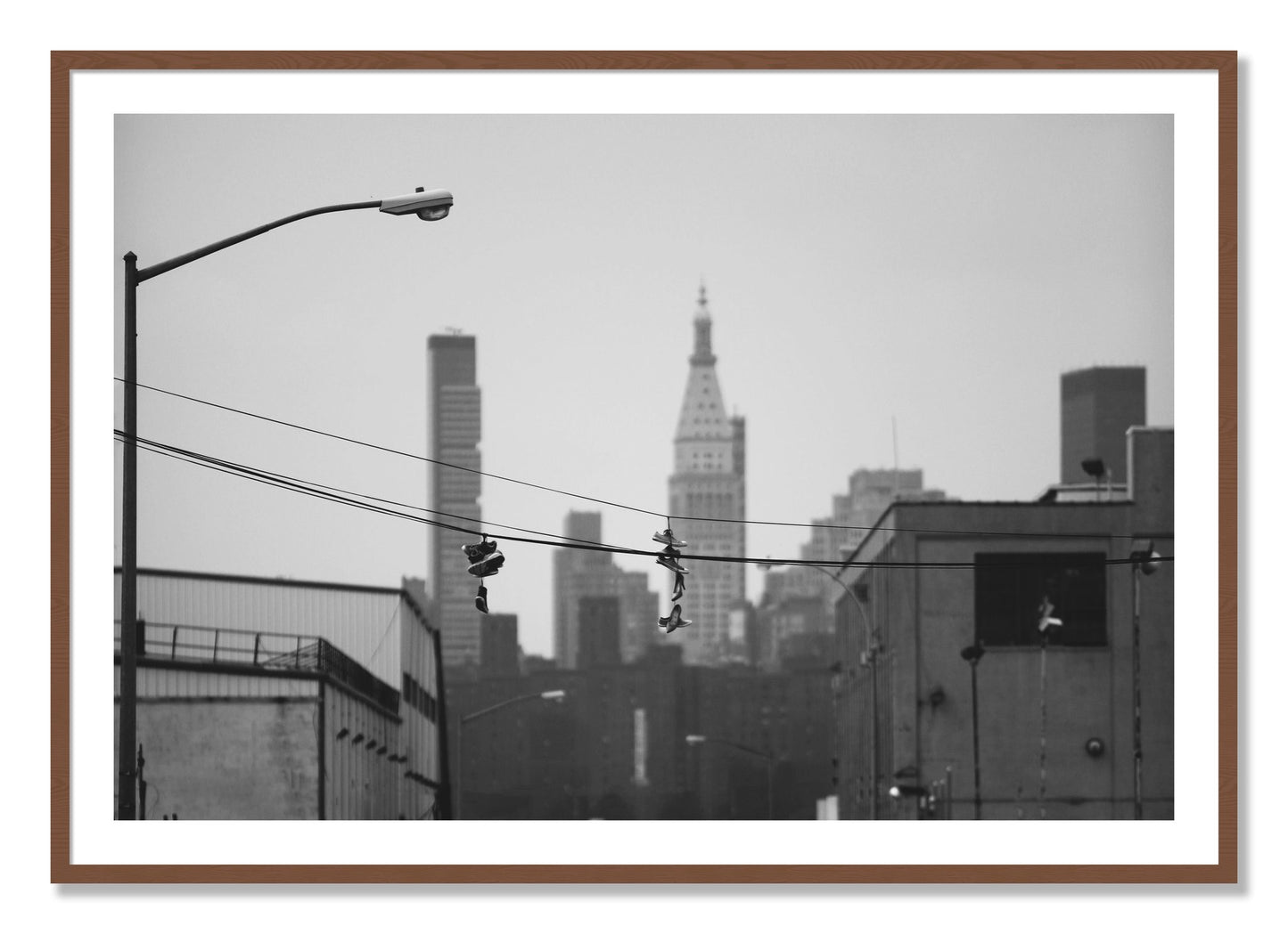 Framed photograph of His And Hers by Dylan Ozanich, Walnut frame, Borders