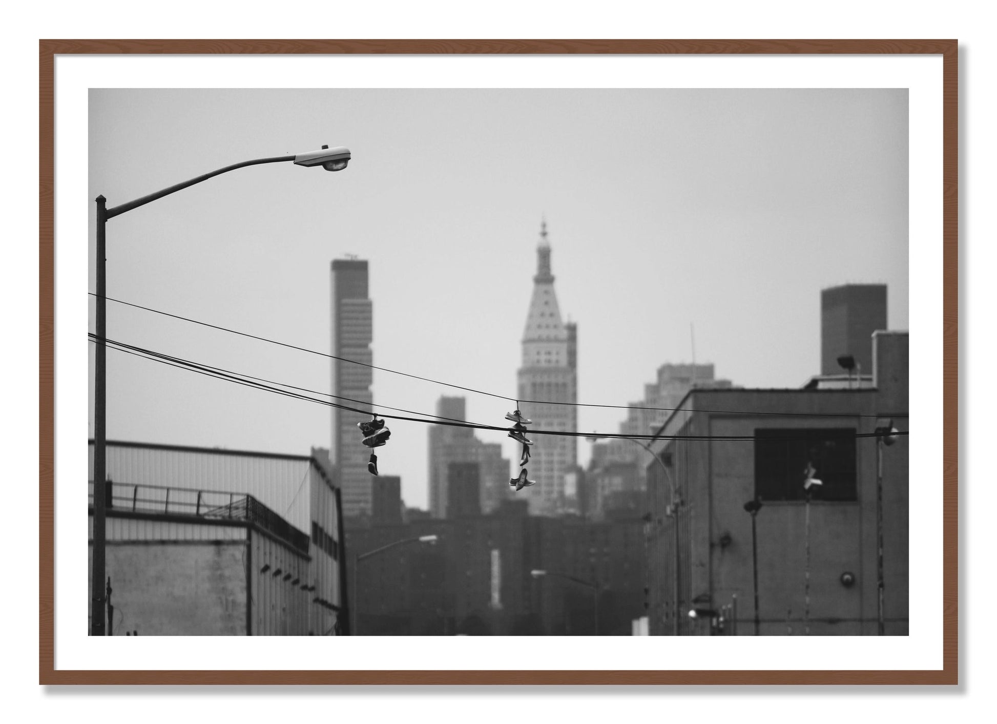 Framed photograph of His And Hers by Dylan Ozanich, Walnut frame, Borders