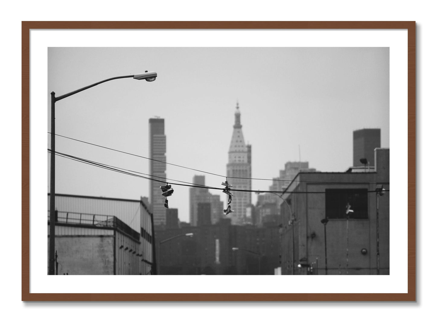 Framed photograph of His And Hers by Dylan Ozanich, Walnut frame, Borders