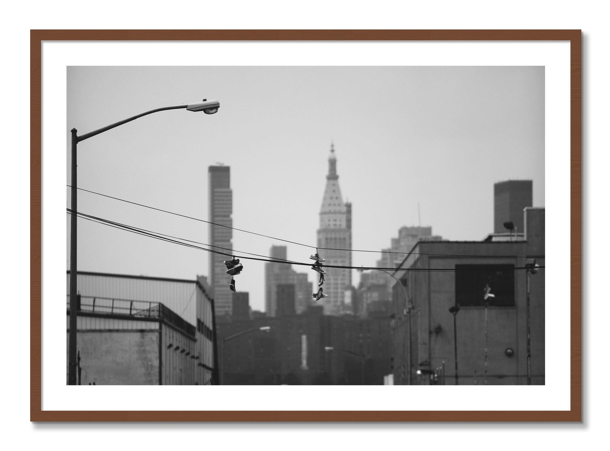 Framed photograph of His And Hers by Dylan Ozanich, Walnut frame, Borders