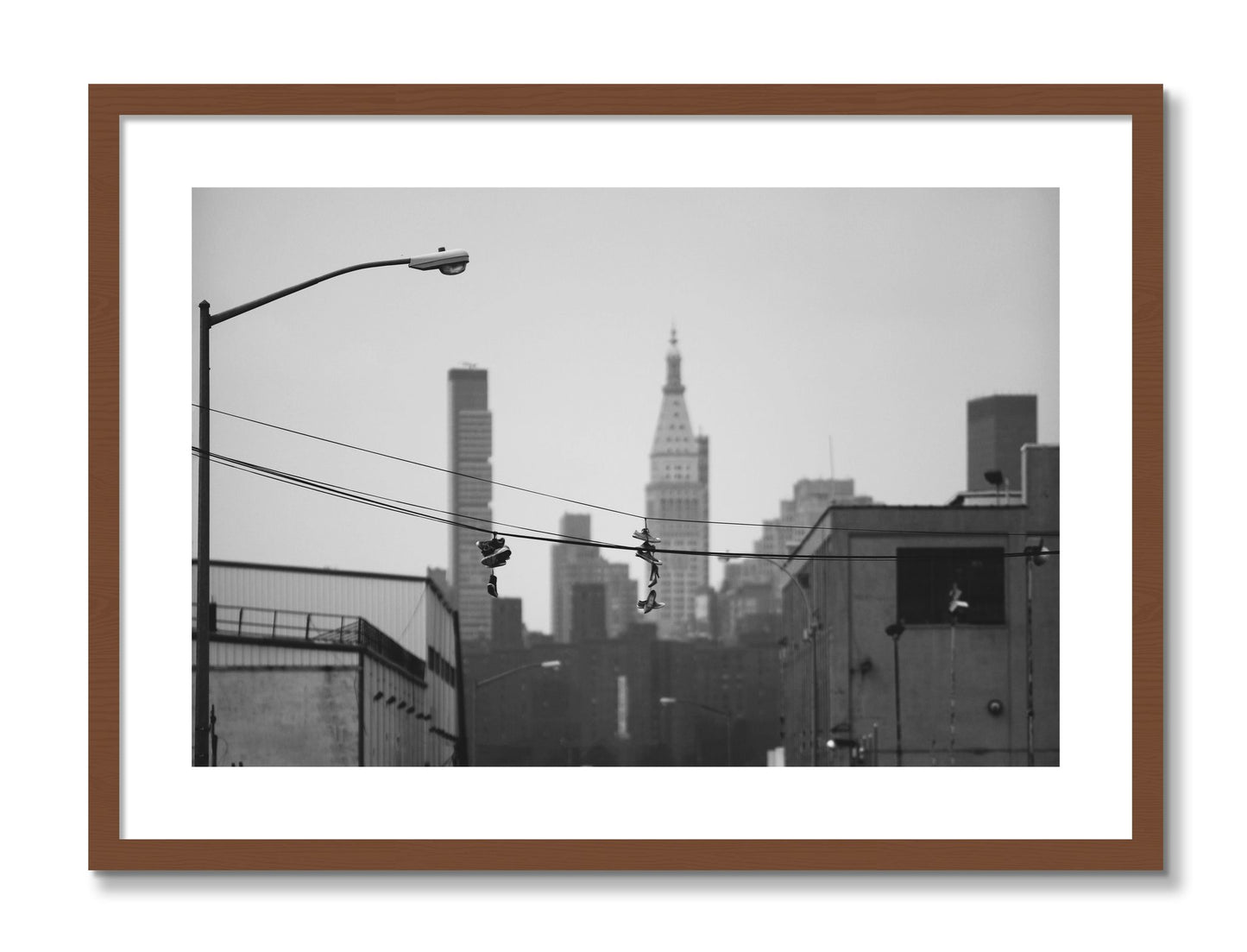 Framed photograph of His And Hers by Dylan Ozanich, Walnut frame, Borders