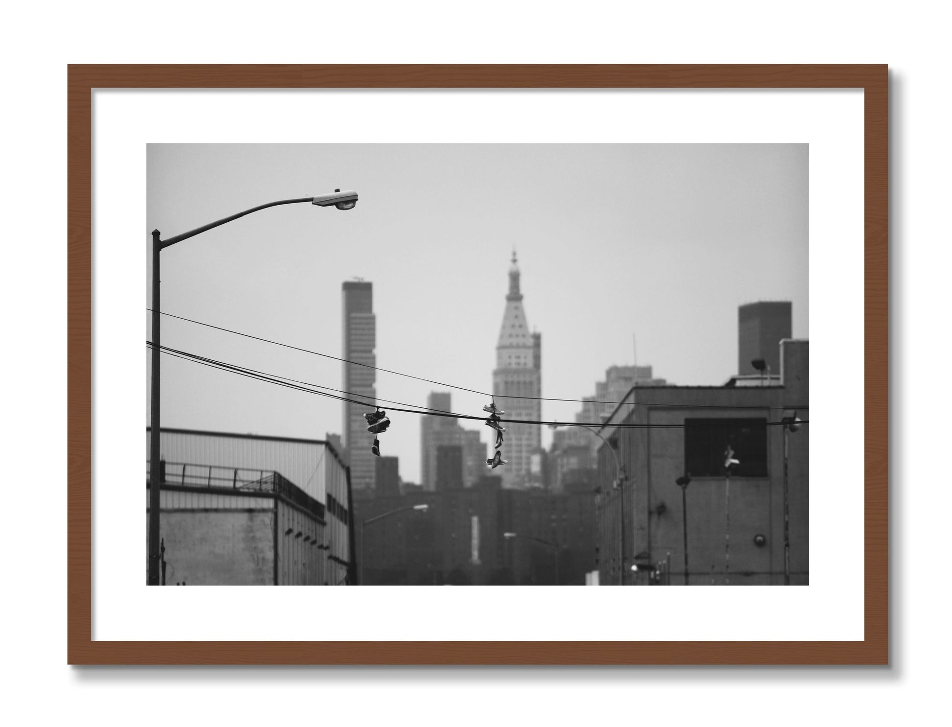 Framed photograph of His And Hers by Dylan Ozanich, Walnut frame, Borders