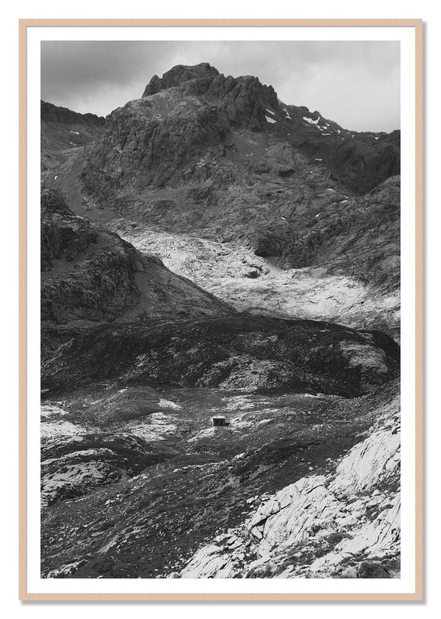 Isolation by Dylan Ozanich, 48×72 print with a White Border in a Maple frame
