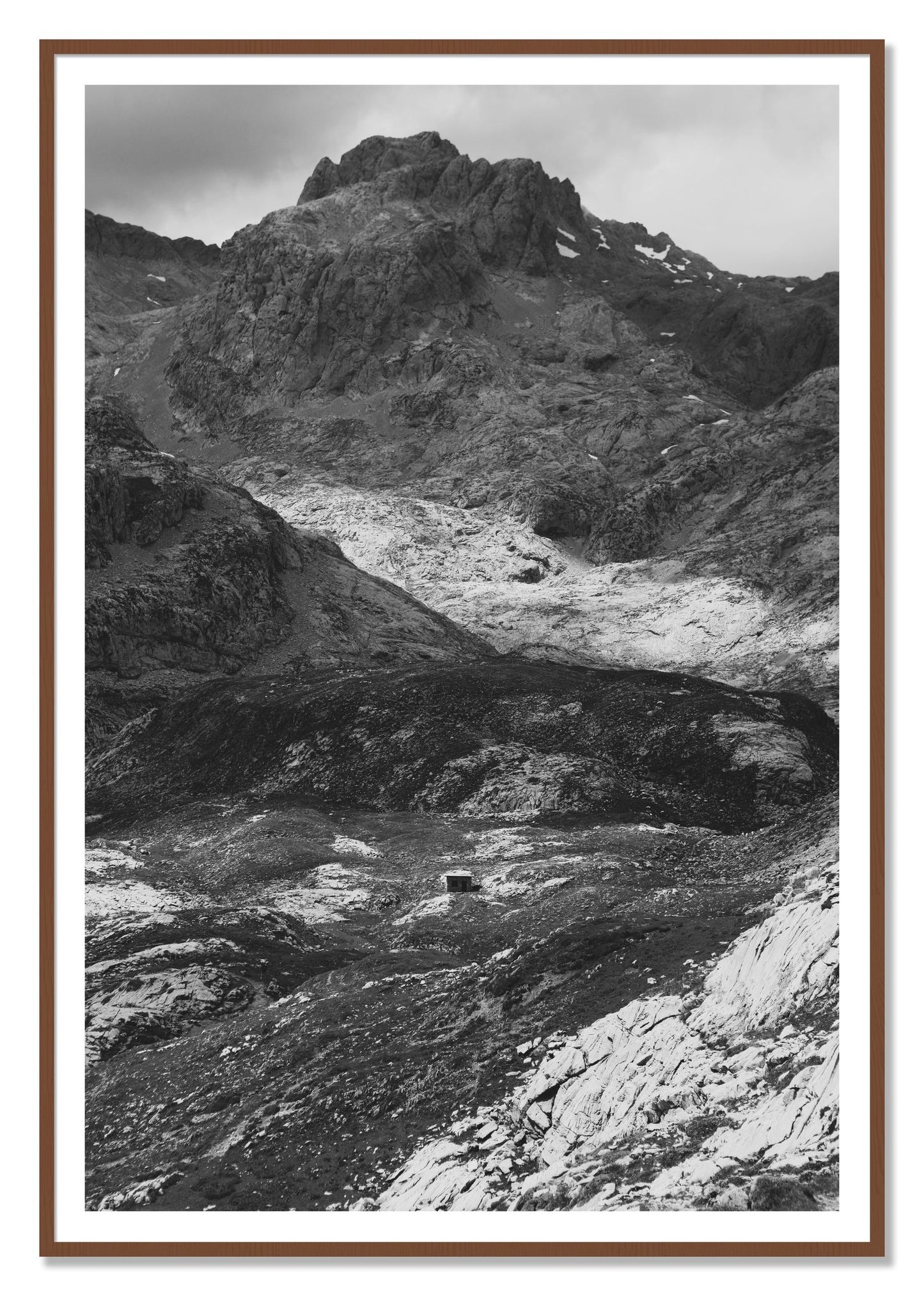 Isolation by Dylan Ozanich, 48×72 print with a White Border in a Walnut frame