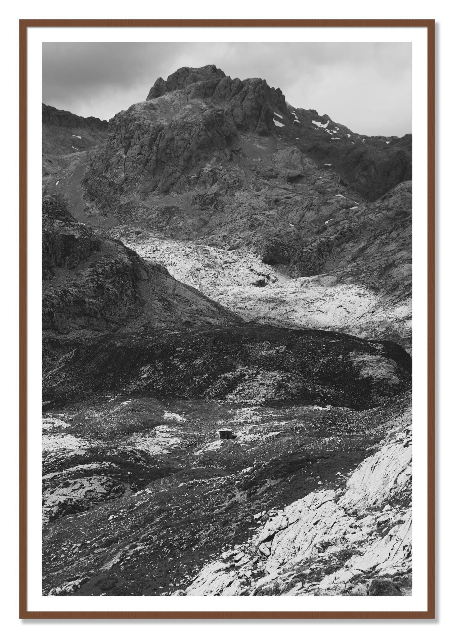 Isolation by Dylan Ozanich, 48×72 print with a White Border in a Walnut frame