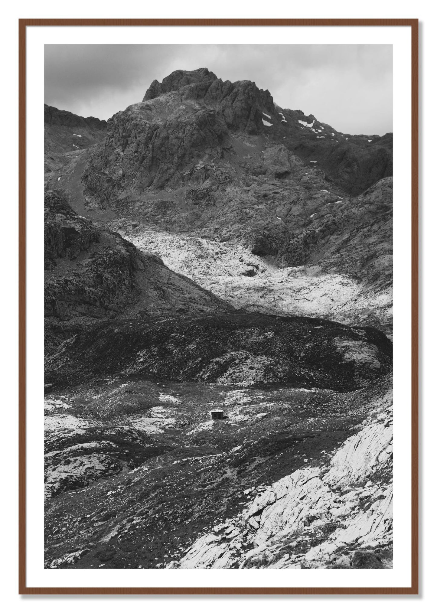 Framed photograph of Isolation by Dylan Ozanich, Walnut frame, Borders