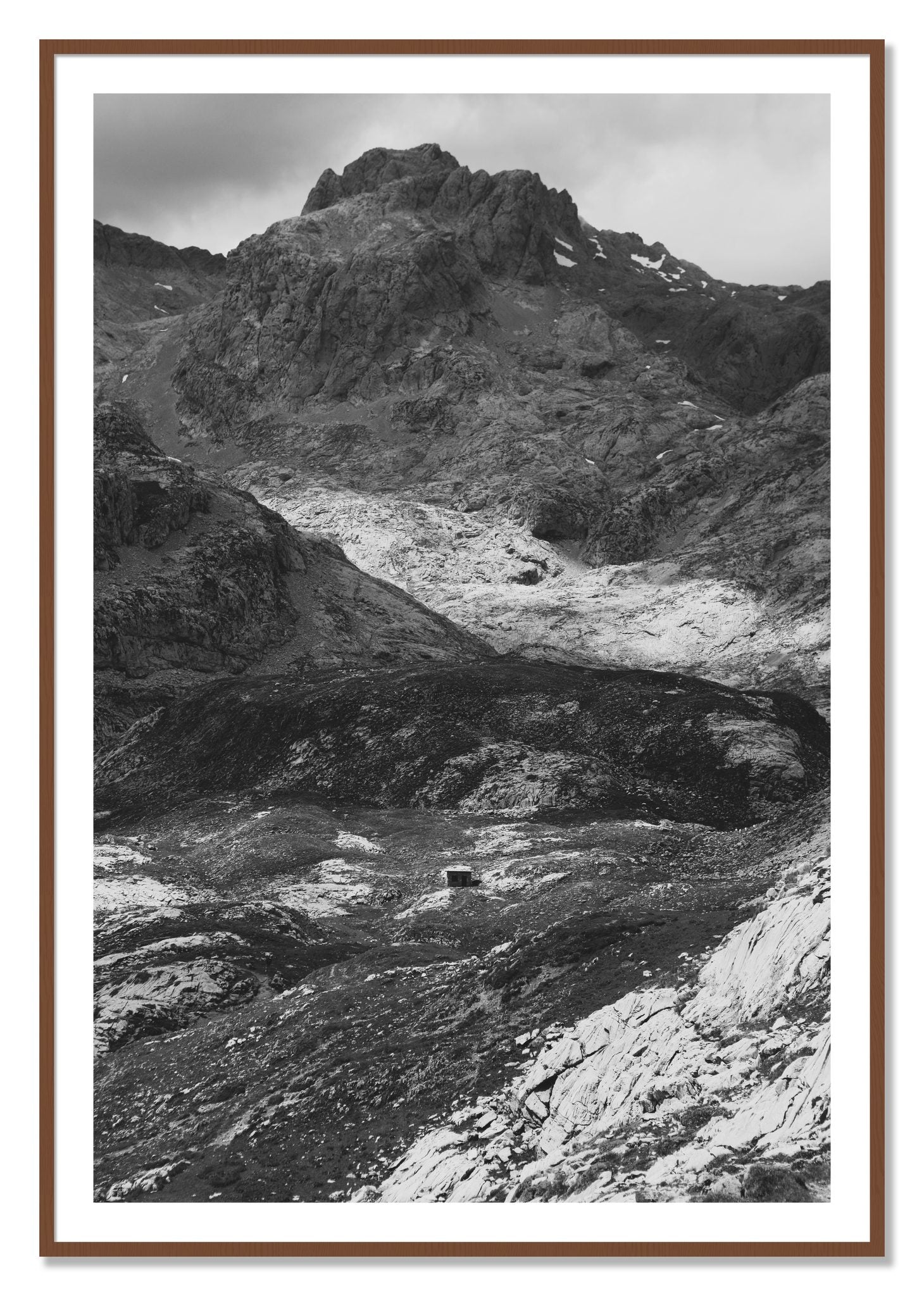 Framed photograph of Isolation by Dylan Ozanich, Walnut frame, Borders