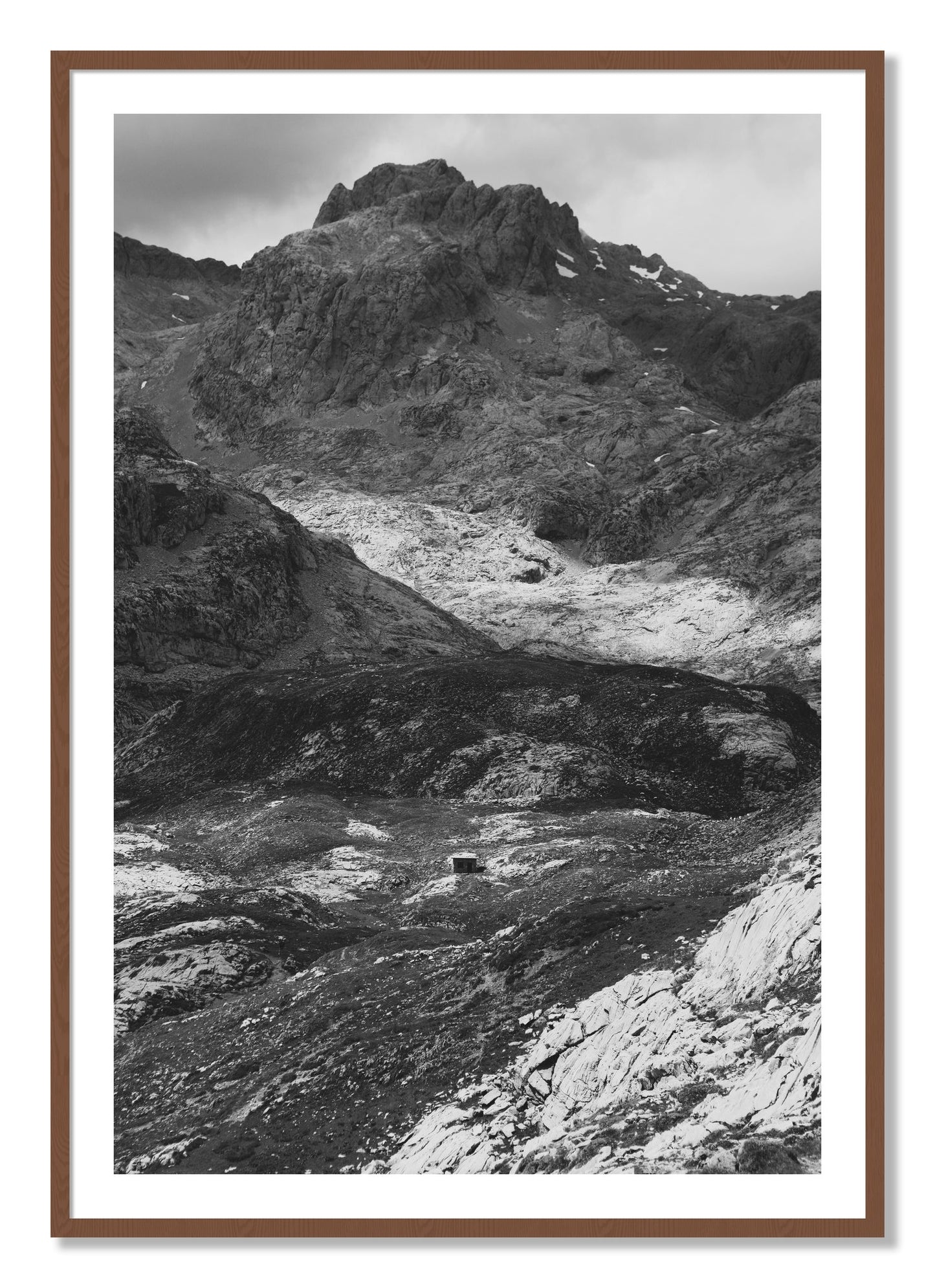 Framed photograph of Isolation by Dylan Ozanich, Walnut frame, Borders