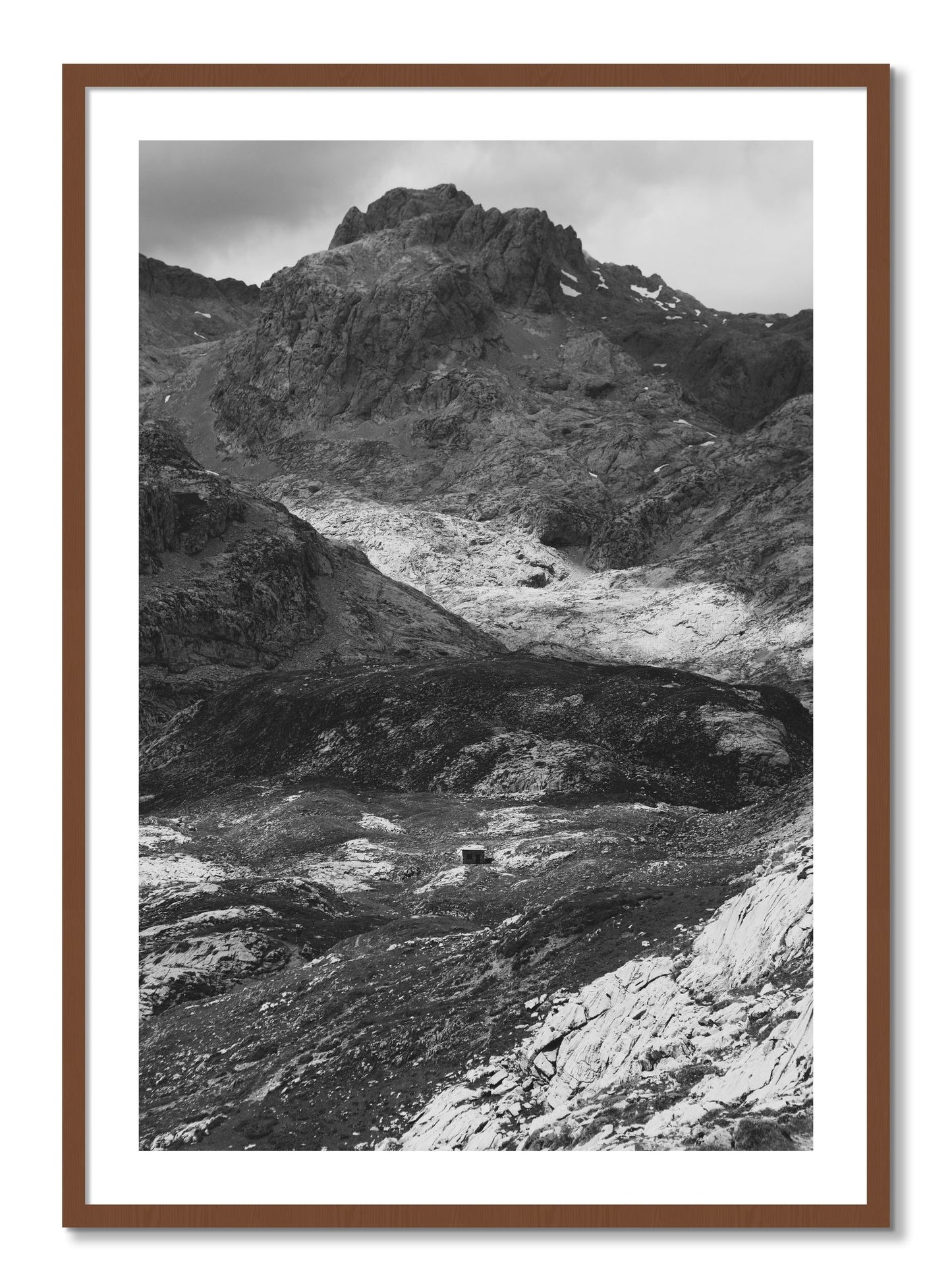 Framed photograph of Isolation by Dylan Ozanich, Walnut frame, Borders