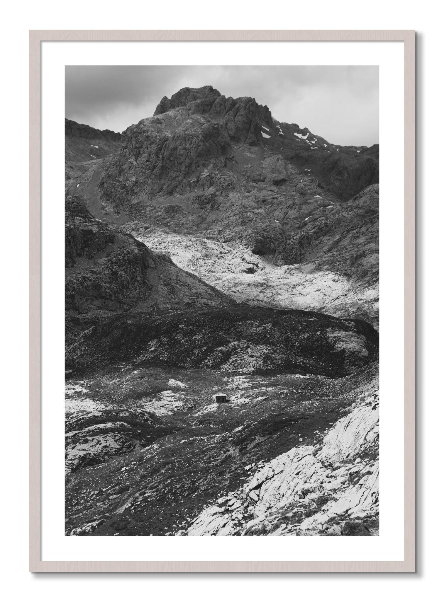 Framed photograph of Isolation by Dylan Ozanich, White Maple frame, Borders