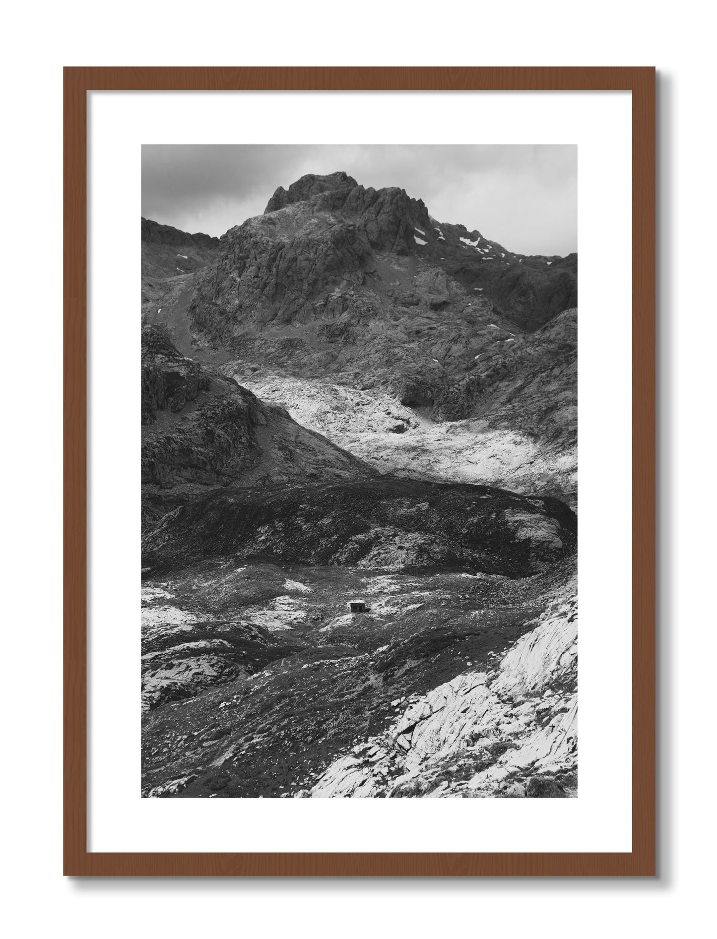 Framed photograph of Isolation by Dylan Ozanich, Walnut frame, Borders