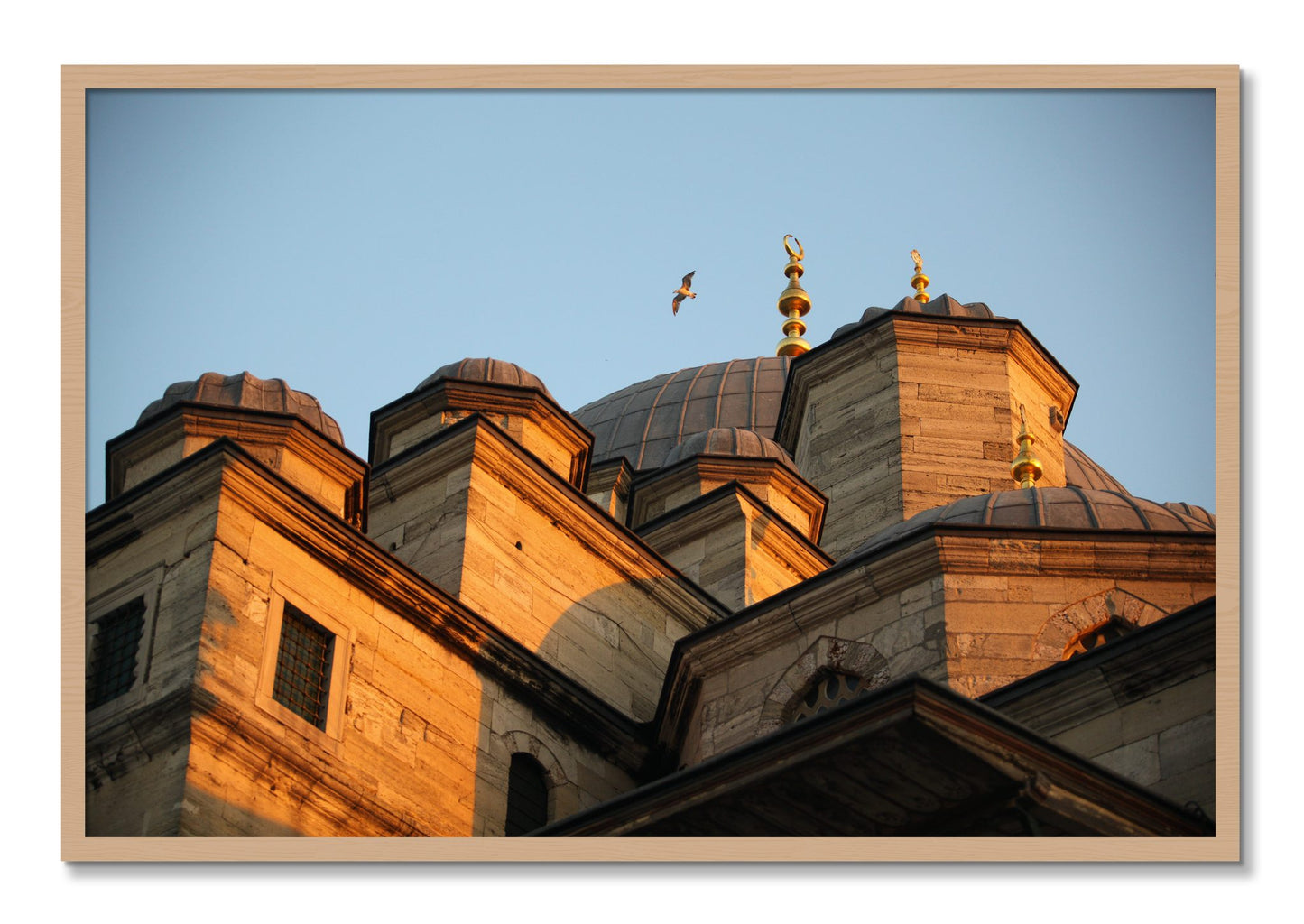 Framed photograph of Istanbul by Dylan Ozanich, Oak frame, Full Bleed