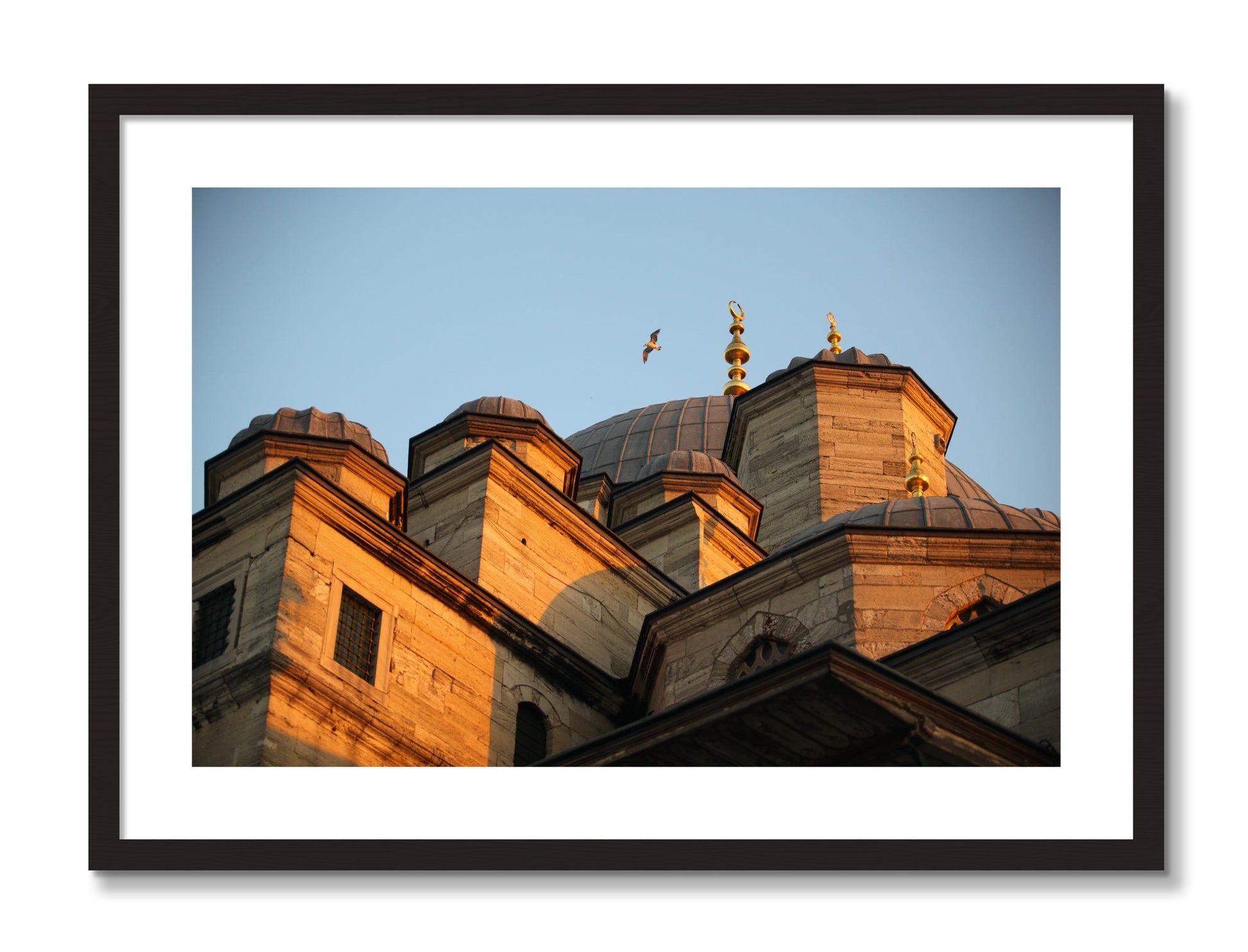 Framed photograph of Istanbul by Dylan Ozanich, Black Walnut frame, Borders