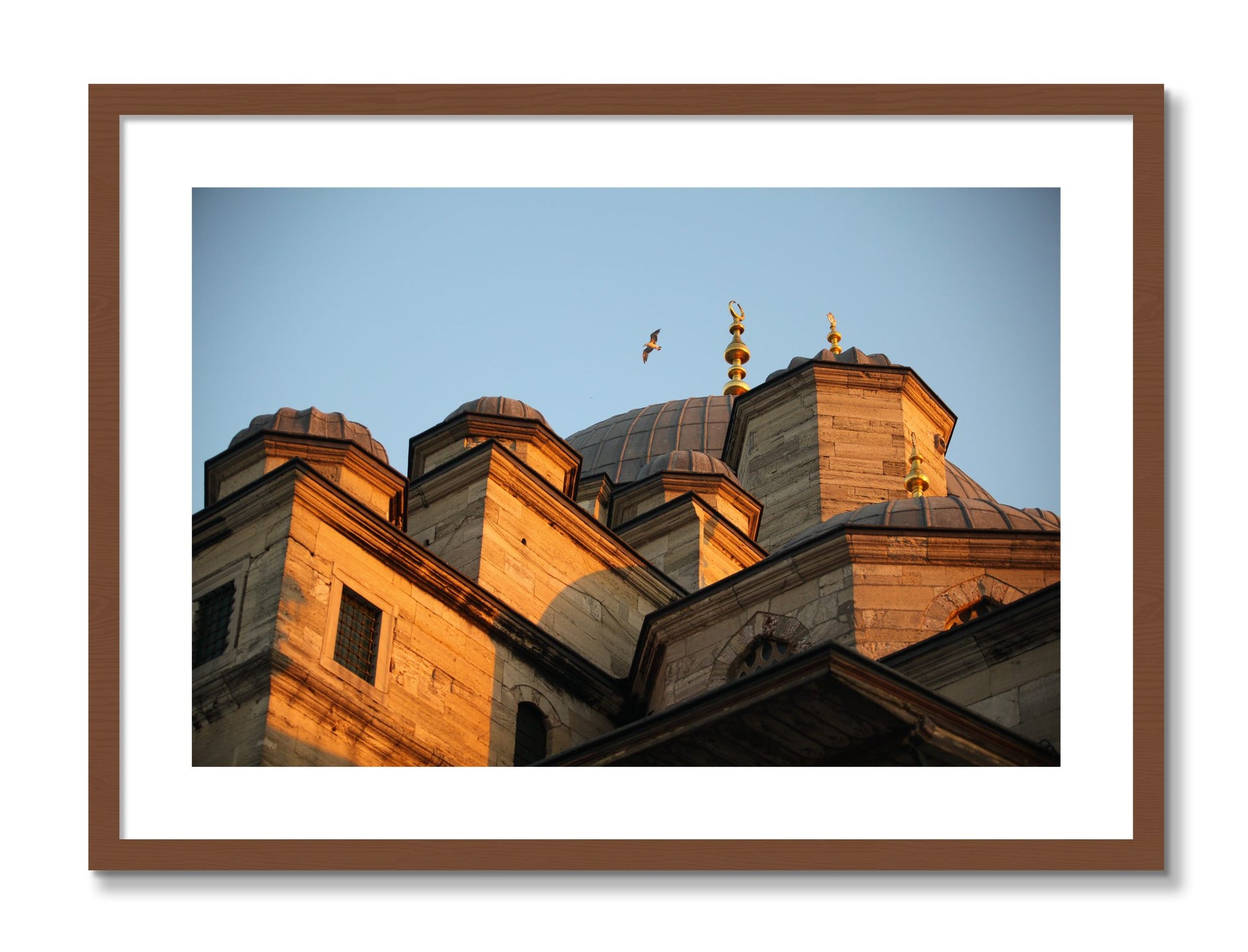 Framed photograph of Istanbul by Dylan Ozanich, Walnut frame, Borders