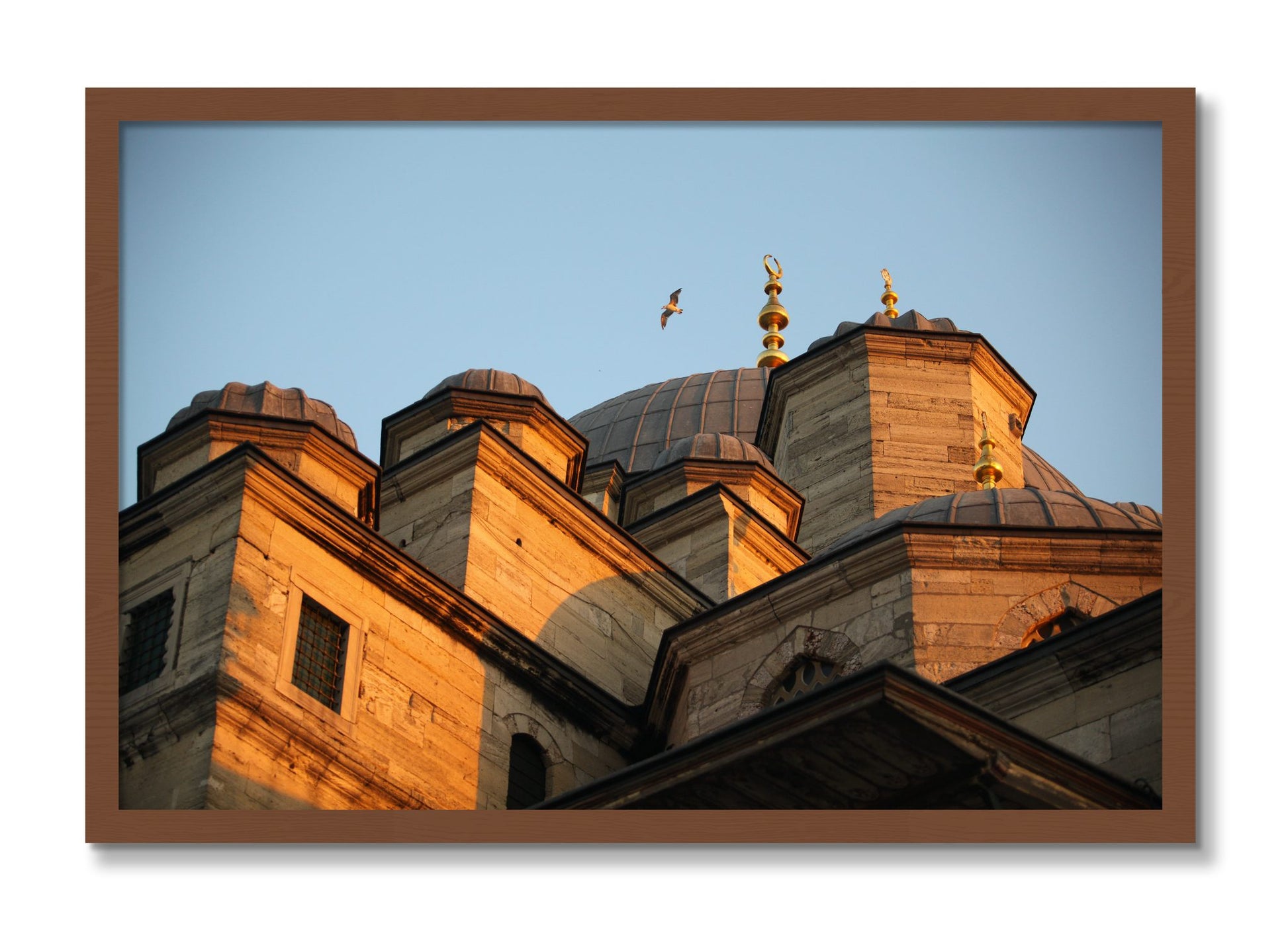 Framed photograph of Istanbul by Dylan Ozanich, Walnut frame, Full Bleed