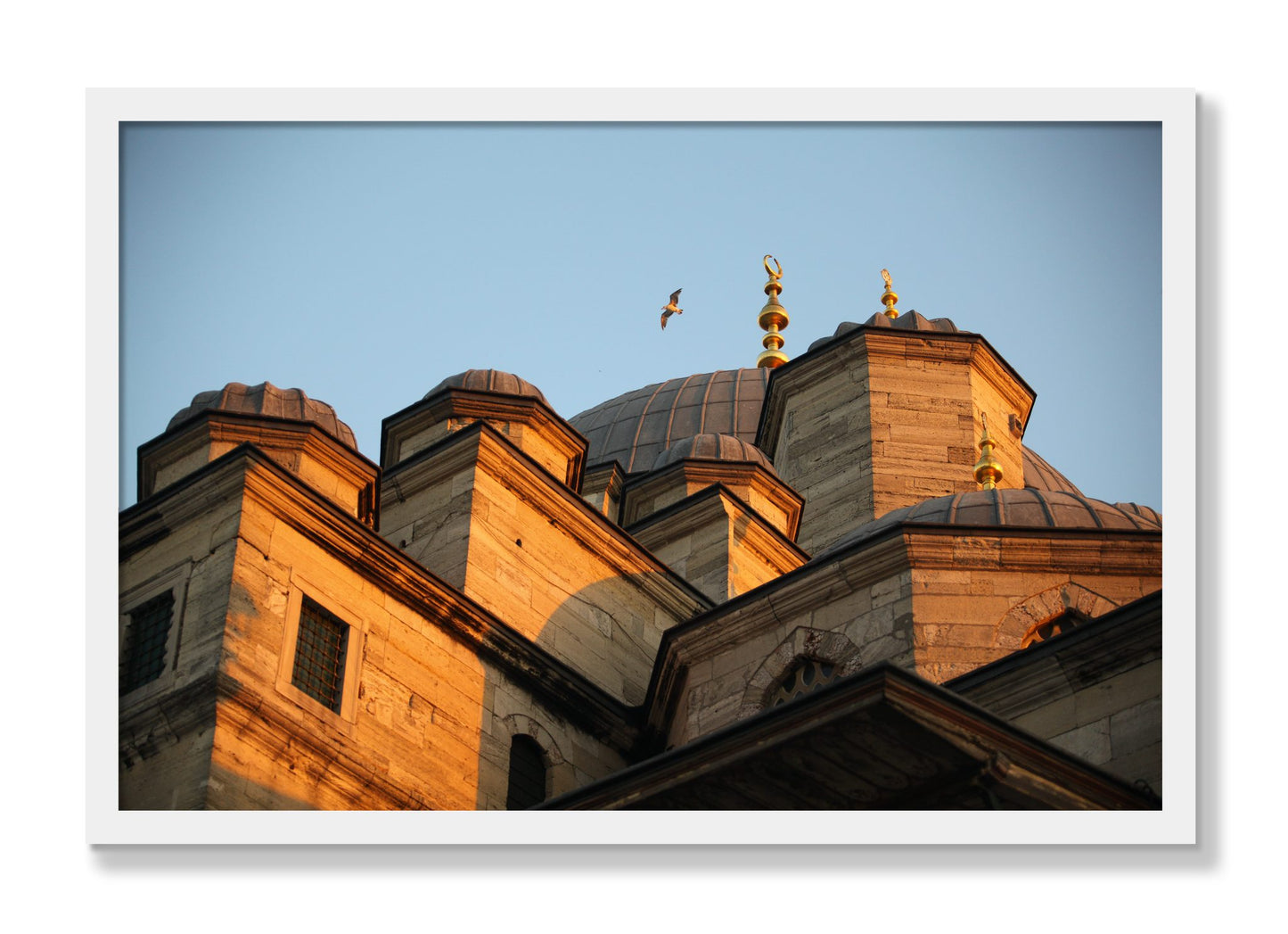 Framed photograph of Istanbul by Dylan Ozanich, White frame, Full Bleed