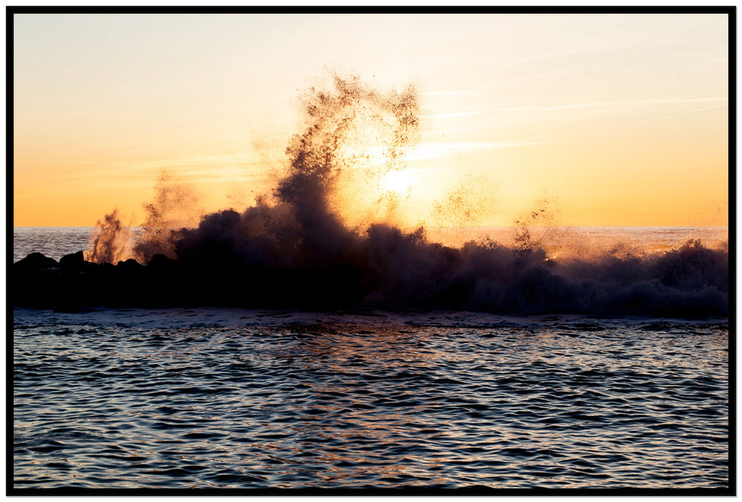 Italian Coast by Dylan Ozanich, 48×72 Full Bleed Print in a Black frame