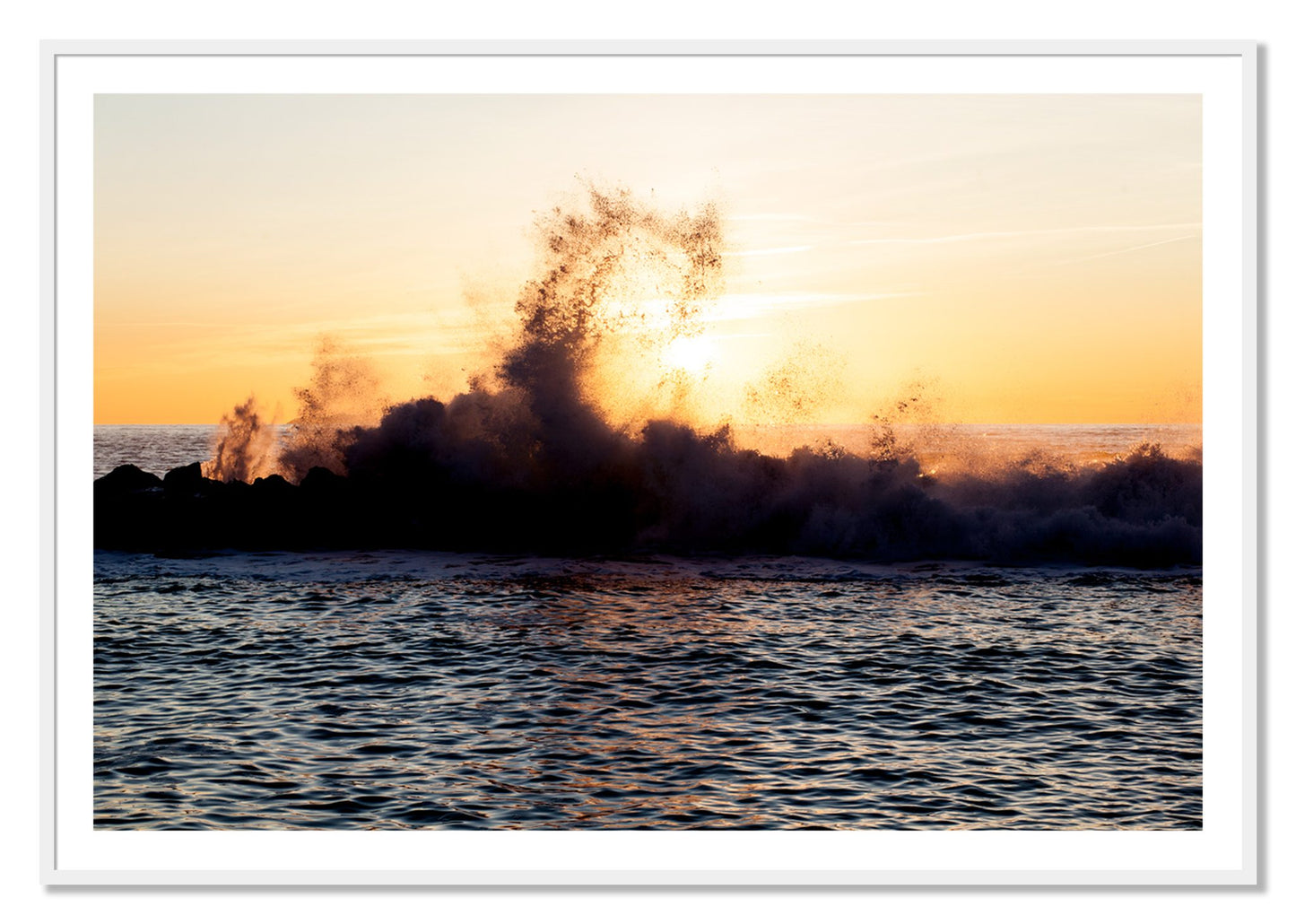 Framed photograph of Italian Coast by Dylan Ozanich, White frame, Borders