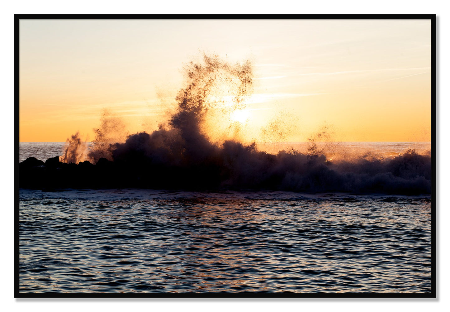 Framed photograph of Italian Coast by Dylan Ozanich, Black frame, Full Bleed