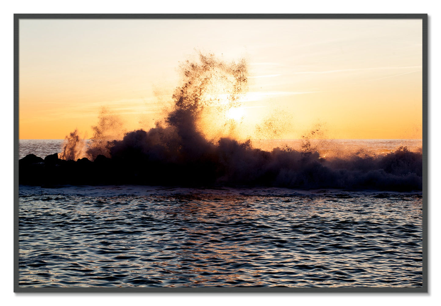 Framed photograph of Italian Coast by Dylan Ozanich, Grey frame, Full Bleed