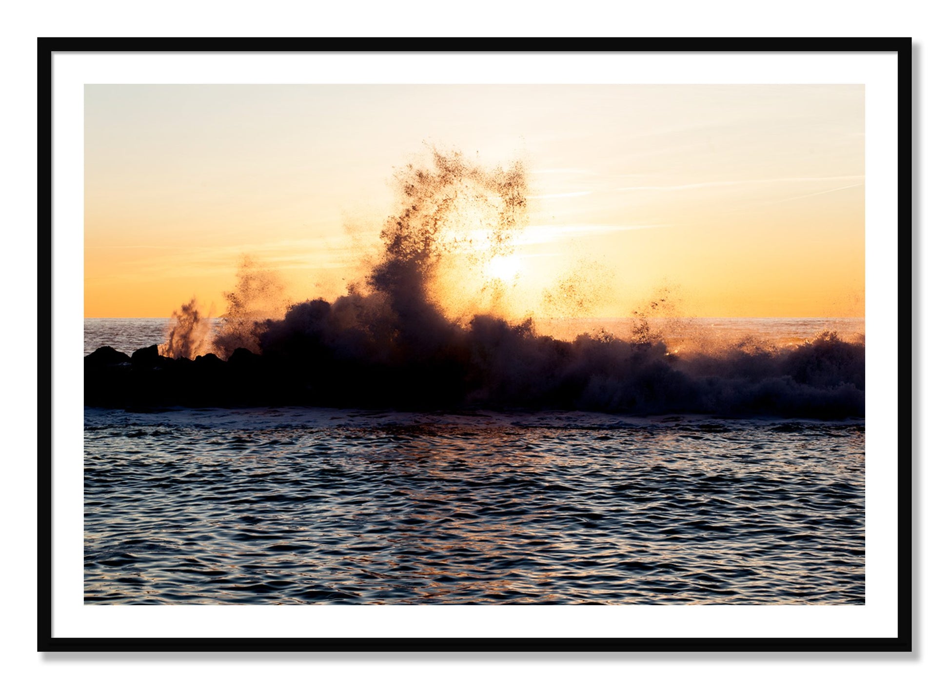 Framed photograph of Italian Coast by Dylan Ozanich, Black frame, Borders