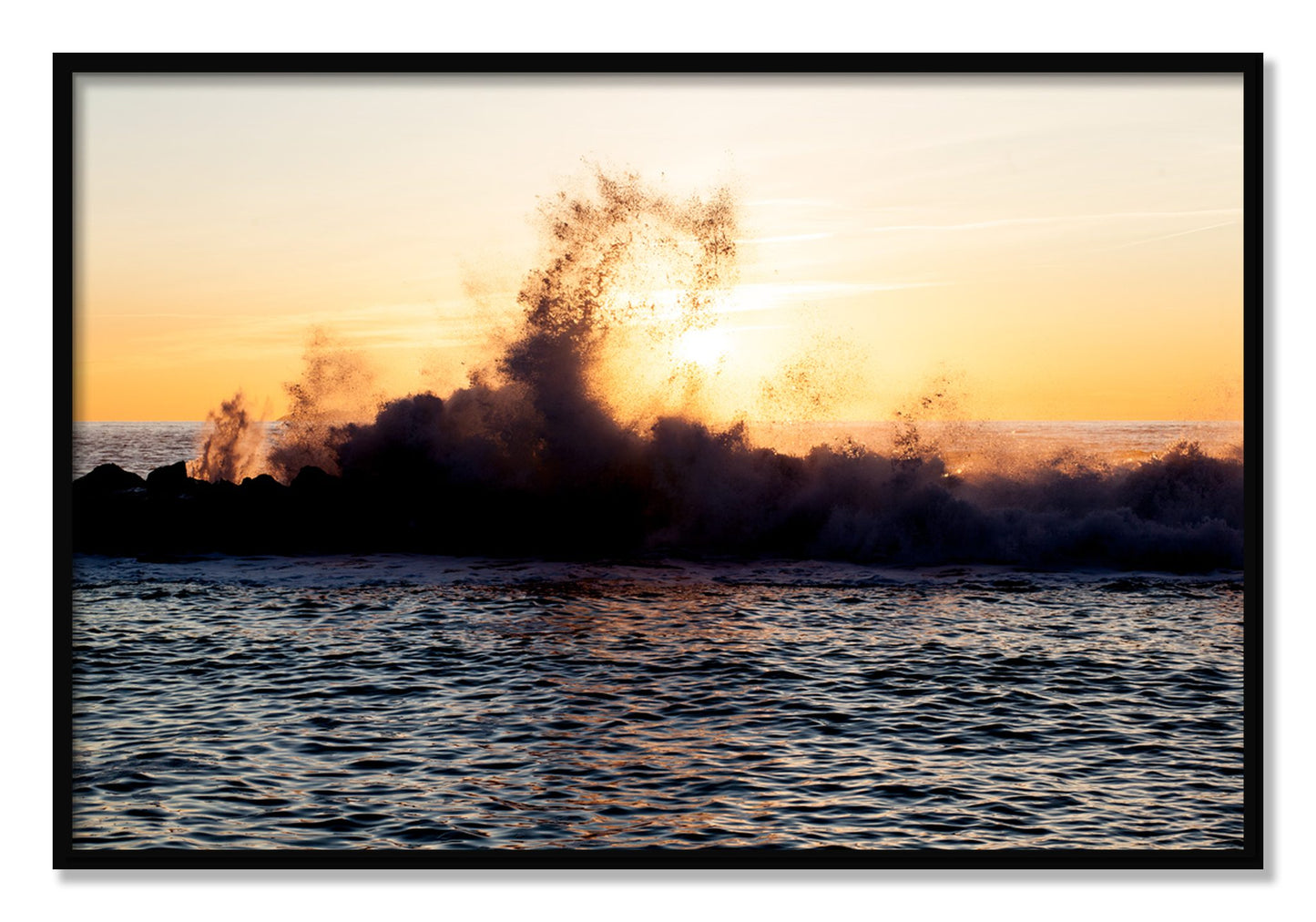 Framed photograph of Italian Coast by Dylan Ozanich, Black frame, Full Bleed