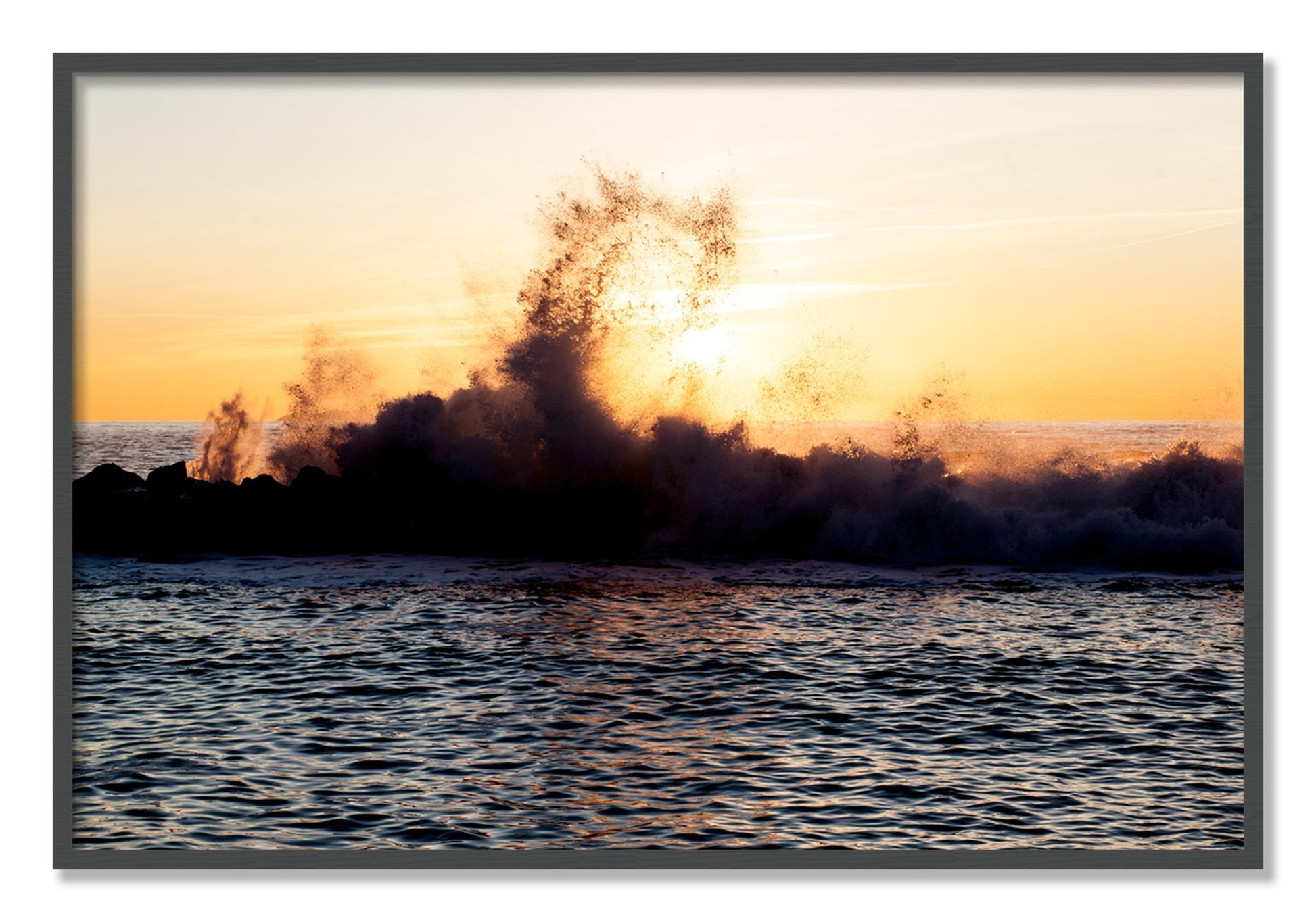 Framed photograph of Italian Coast by Dylan Ozanich, Grey frame, Full Bleed