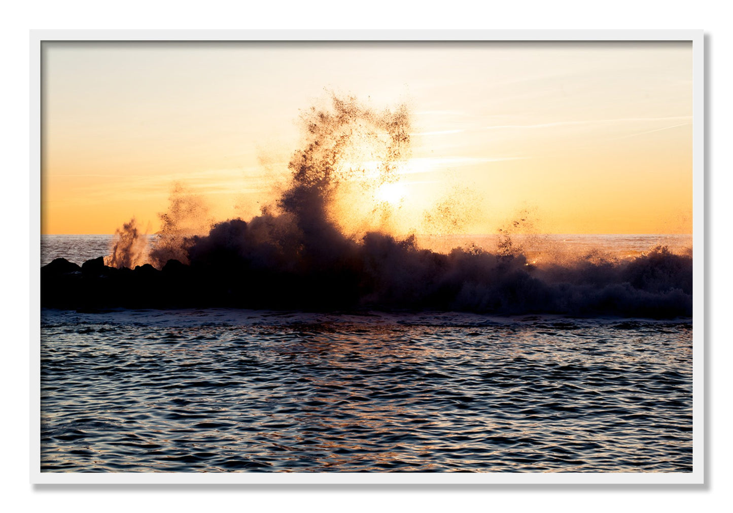 Framed photograph of Italian Coast by Dylan Ozanich, White frame, Full Bleed