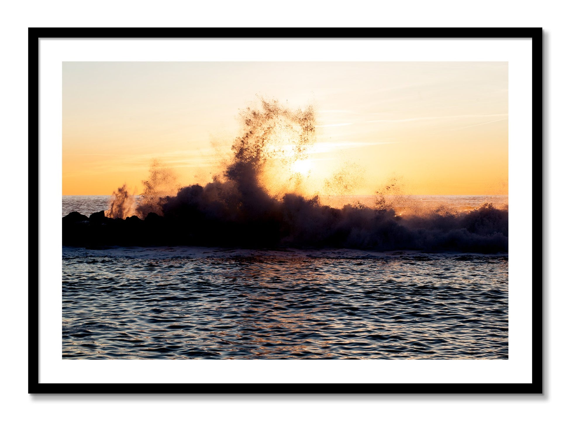 Framed photograph of Italian Coast by Dylan Ozanich, Black frame, Borders