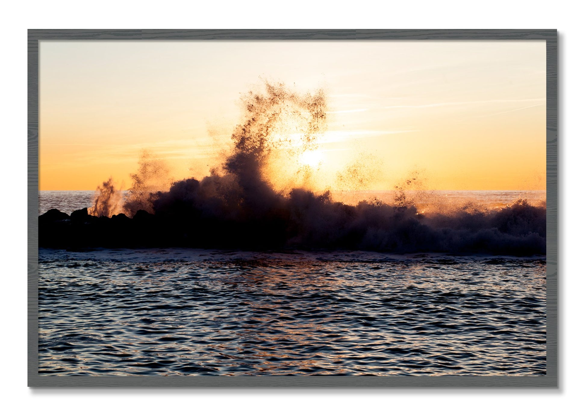 Framed photograph of Italian Coast by Dylan Ozanich, Grey frame, Full Bleed