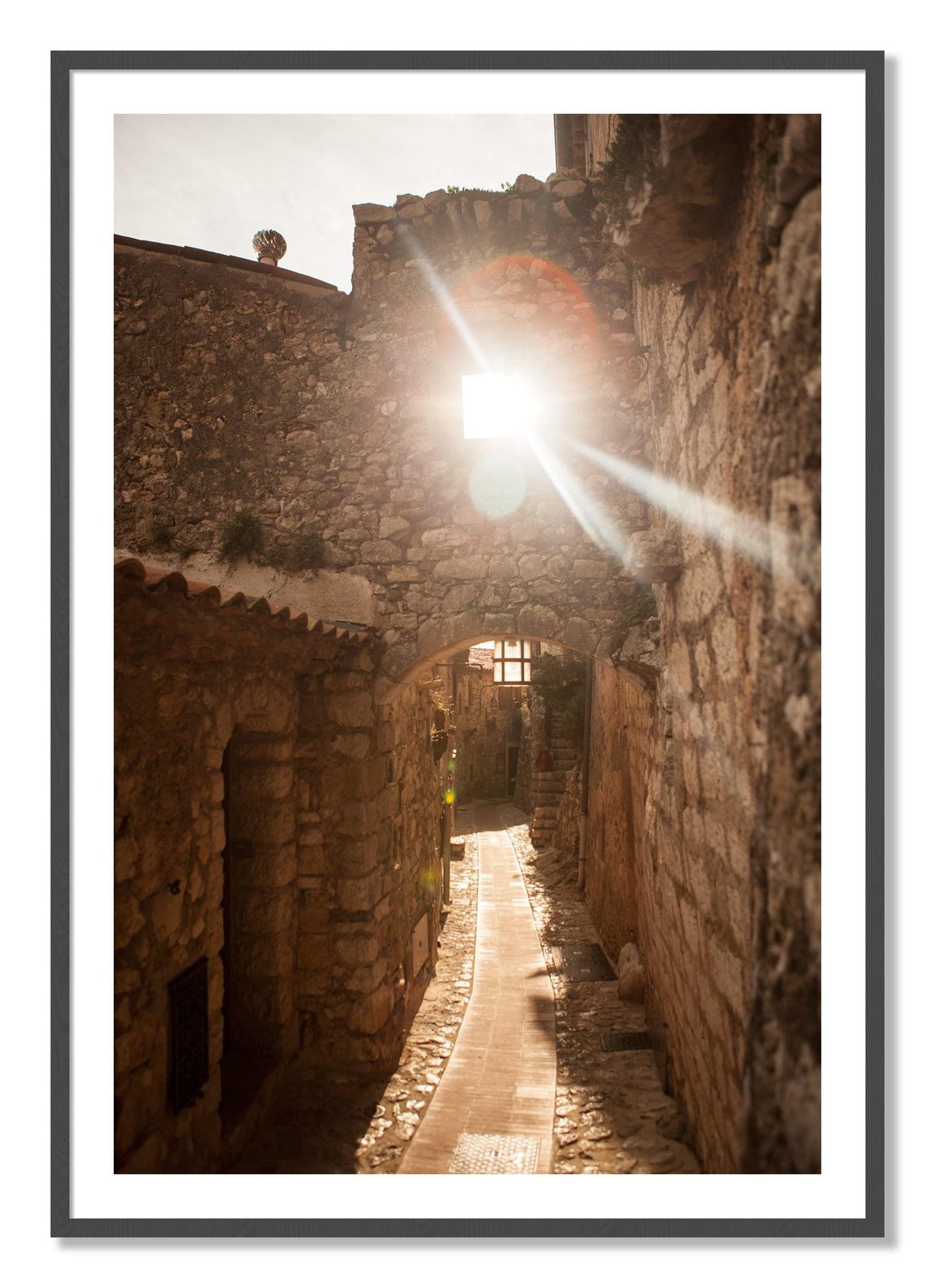 Framed photograph of Italian Light by Dylan Ozanich, Grey frame, Borders