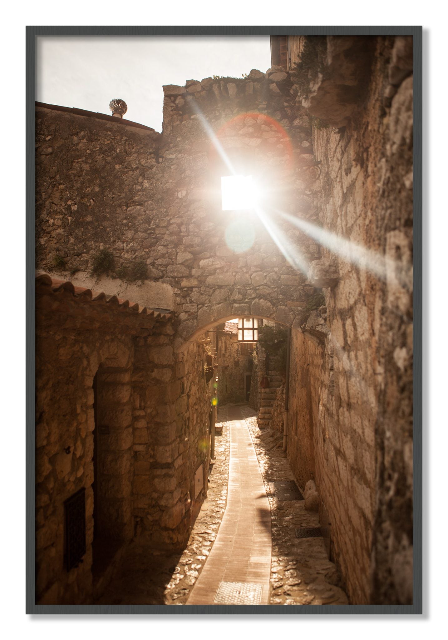 Framed photograph of Italian Light by Dylan Ozanich, Grey frame, Full Bleed
