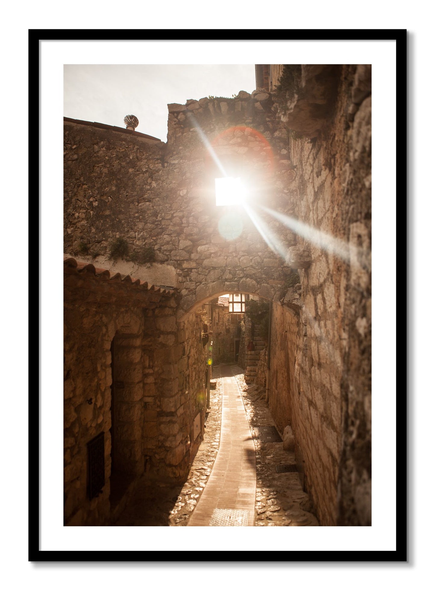 Framed photograph of Italian Light by Dylan Ozanich, Black frame, Borders